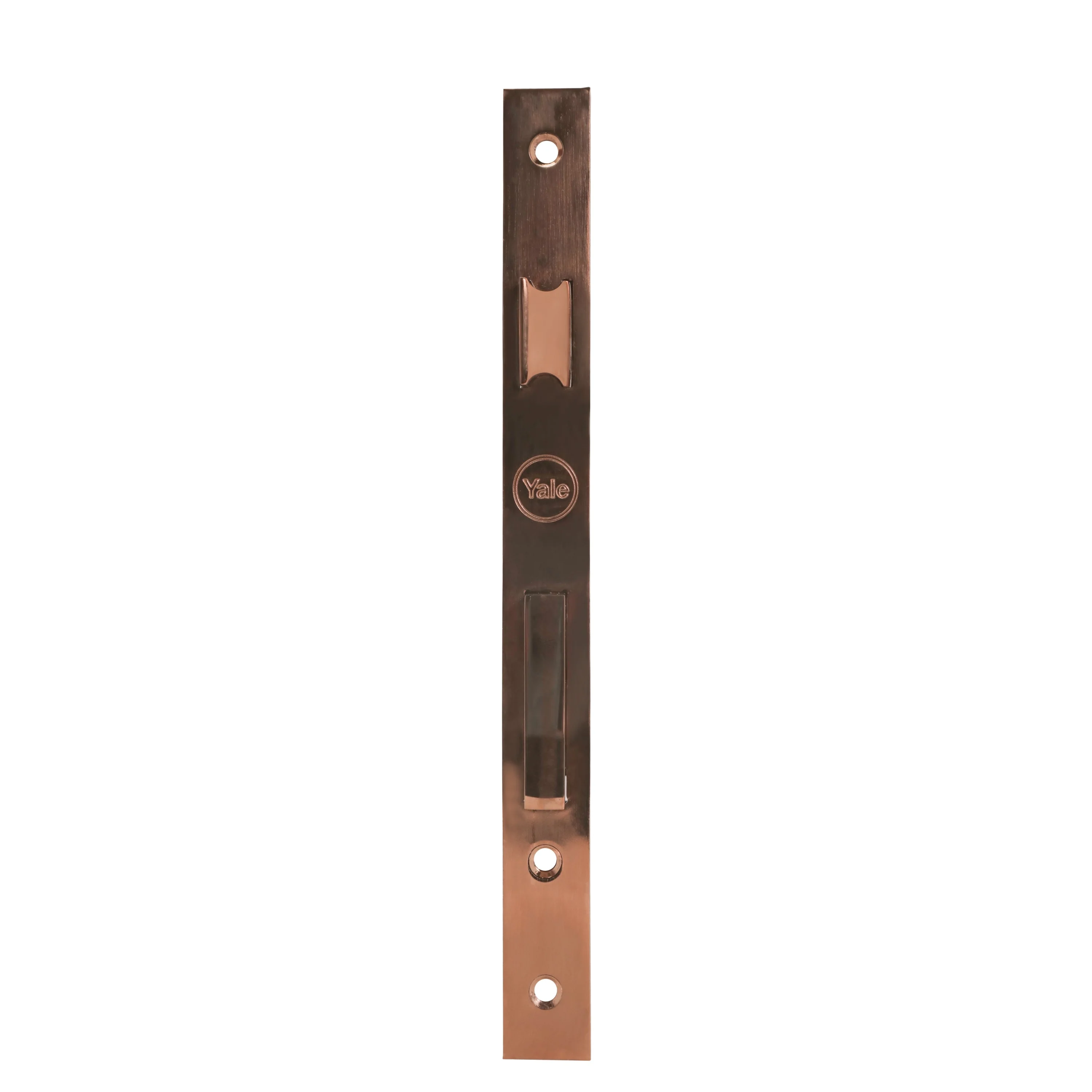 Yale Mortise Lock, 85mm Centre Distance And 45mm Backset, PVD Rose Gold color plate with Strike plate in box - Image 4