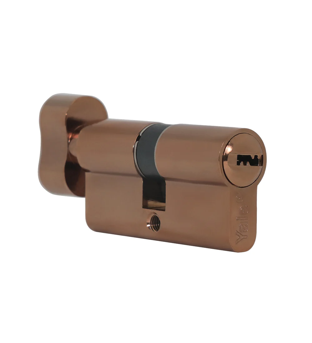 60 MM TT PRG DK-S Cylinder with Inside Thumbturn, PVD Rose Gold ,Dimpled Key - Image 3