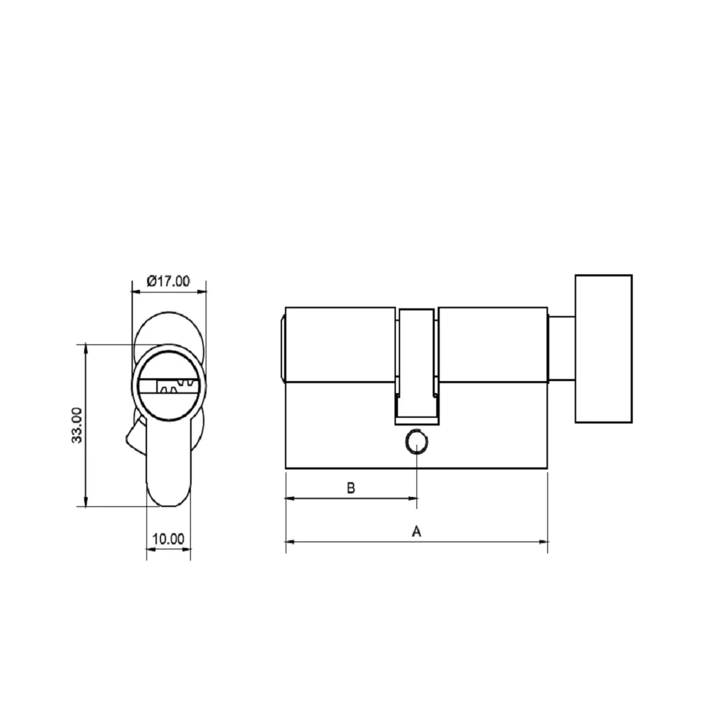 60 MM TT SN DK-S Cylinder with Inside Thumbturn, SN,Dimpled Key - Image 5