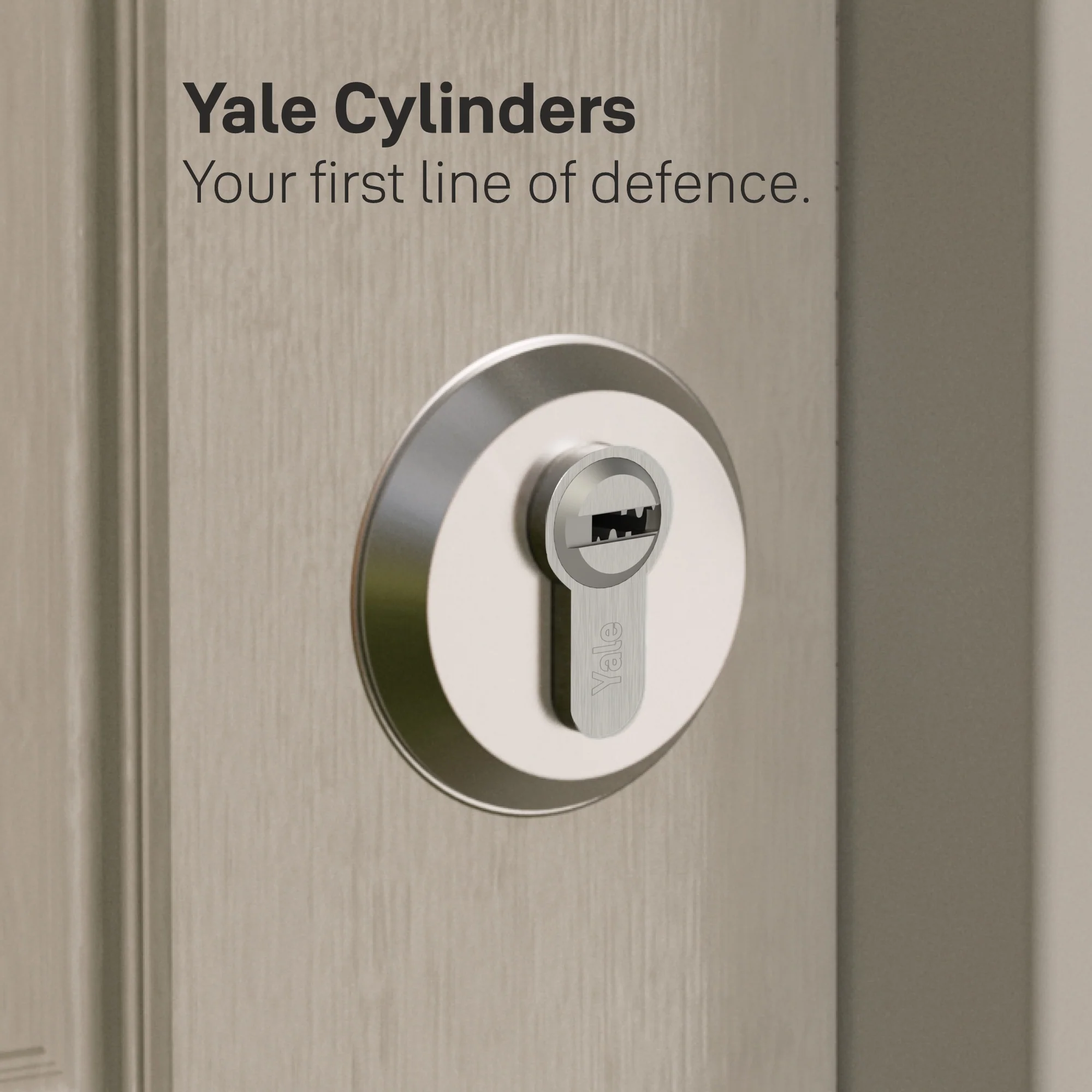 Yale Cylinder (70 MM TT SN DK-S) with Inside Thumb turn, Satin Nickel, Dimple Keys (5nos.) - Image 4
