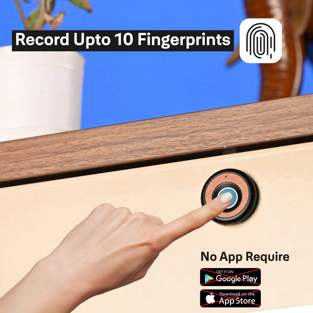 Biometric Smart Premium Furniture Lock - Ivory - Image 9