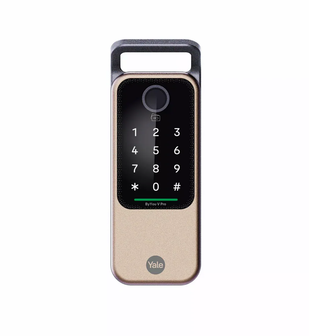 ByYou V Pro Smart Door Lock with 5 Way Unlocking Fingerprints, In-built Bluetooth, PIN Code, RFID Tag, Manual Key (Black/Gold) - Image 2