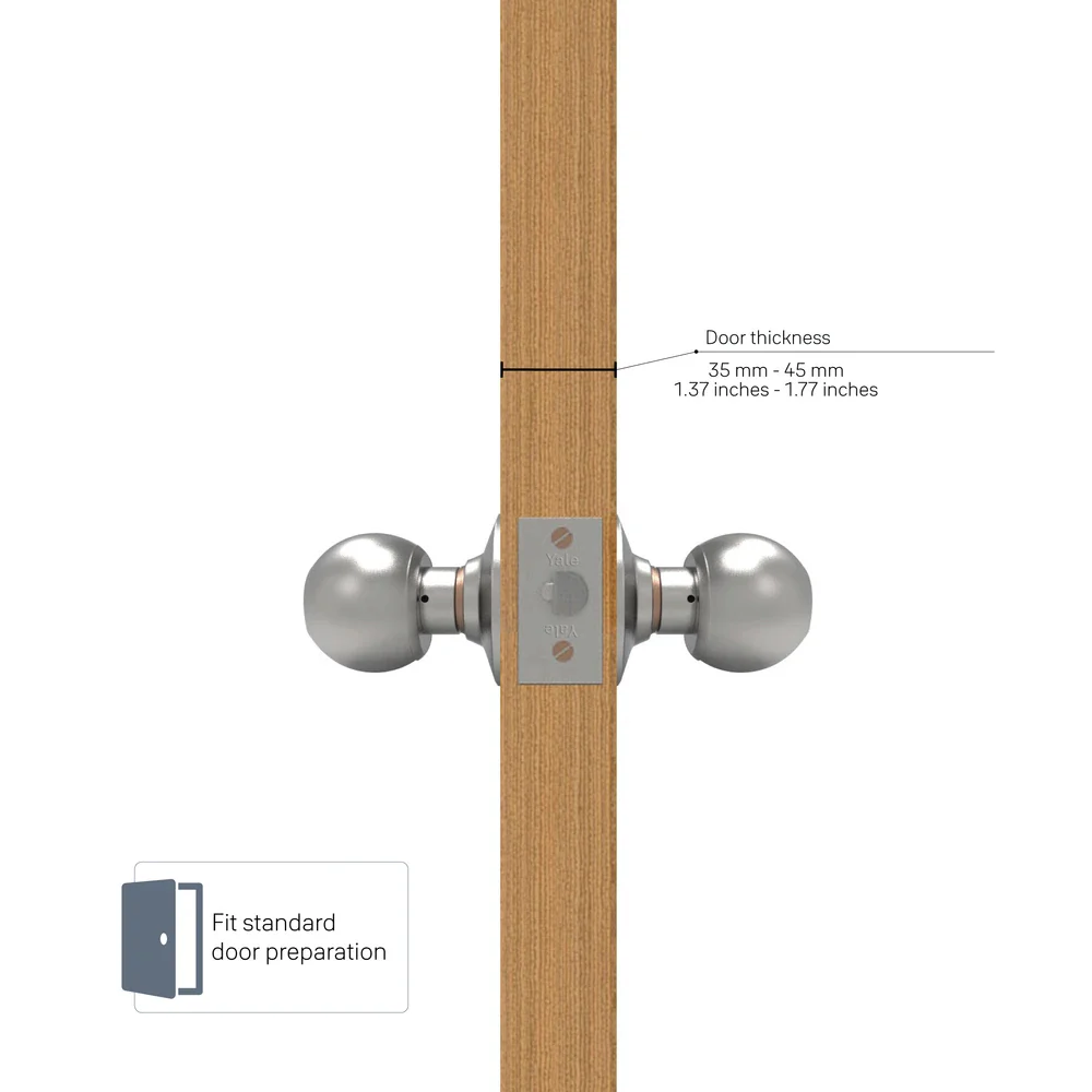 CA5122 Knobset 60/70mm Backset, Bathroom, Satin Steel - Image 4