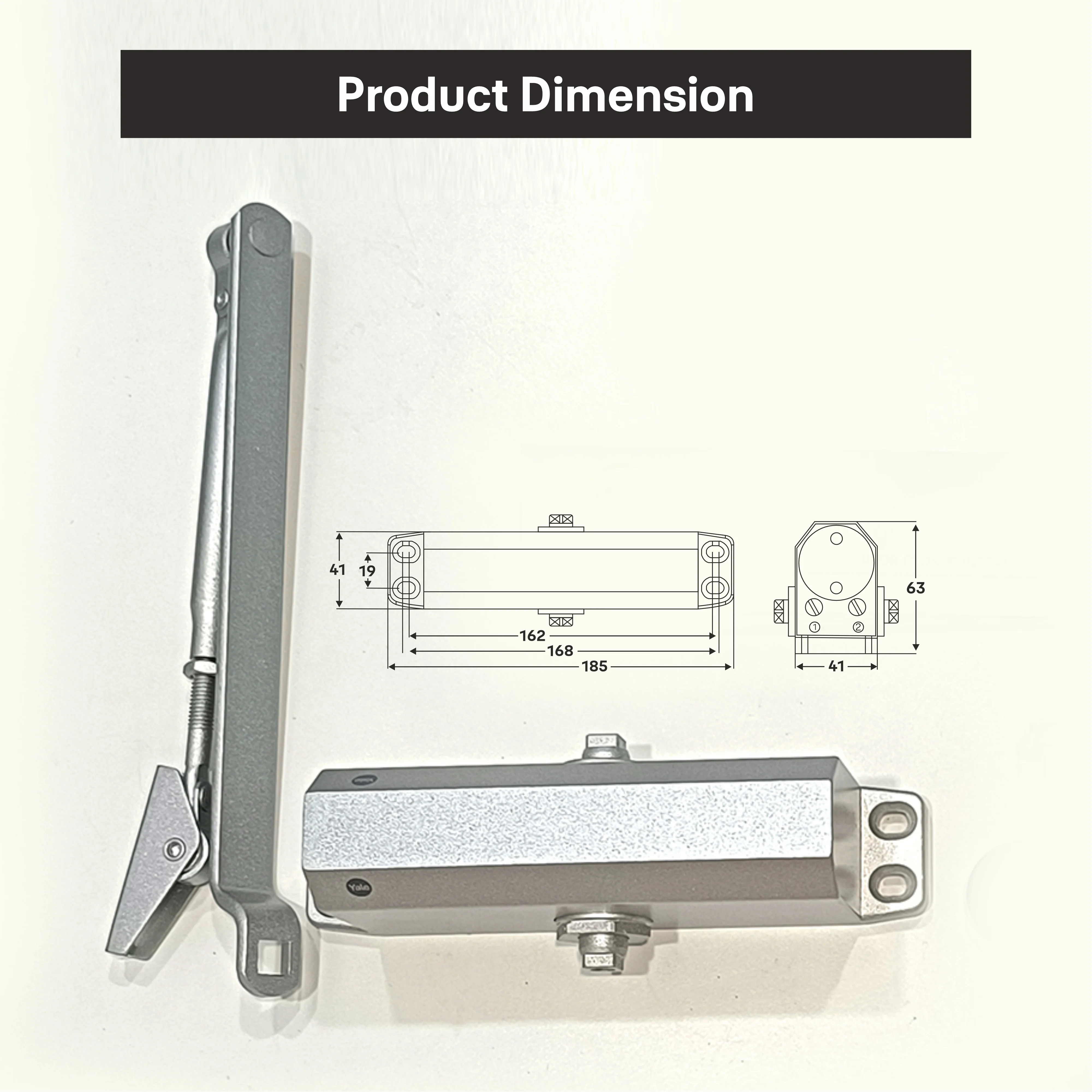 DCR-504 Door Closer, EN Size 4, Silver - Image 9