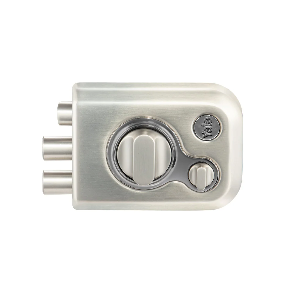 Yale Kratos™ 	KRT-LB-TT-SSM/BN Rim lock – Tribolt, 2 Deadbolts & 1 Latch Bolt, Thumbturn, 4 Dimple Keys (Satin Steel Matt and Black Nickel) - Image 8