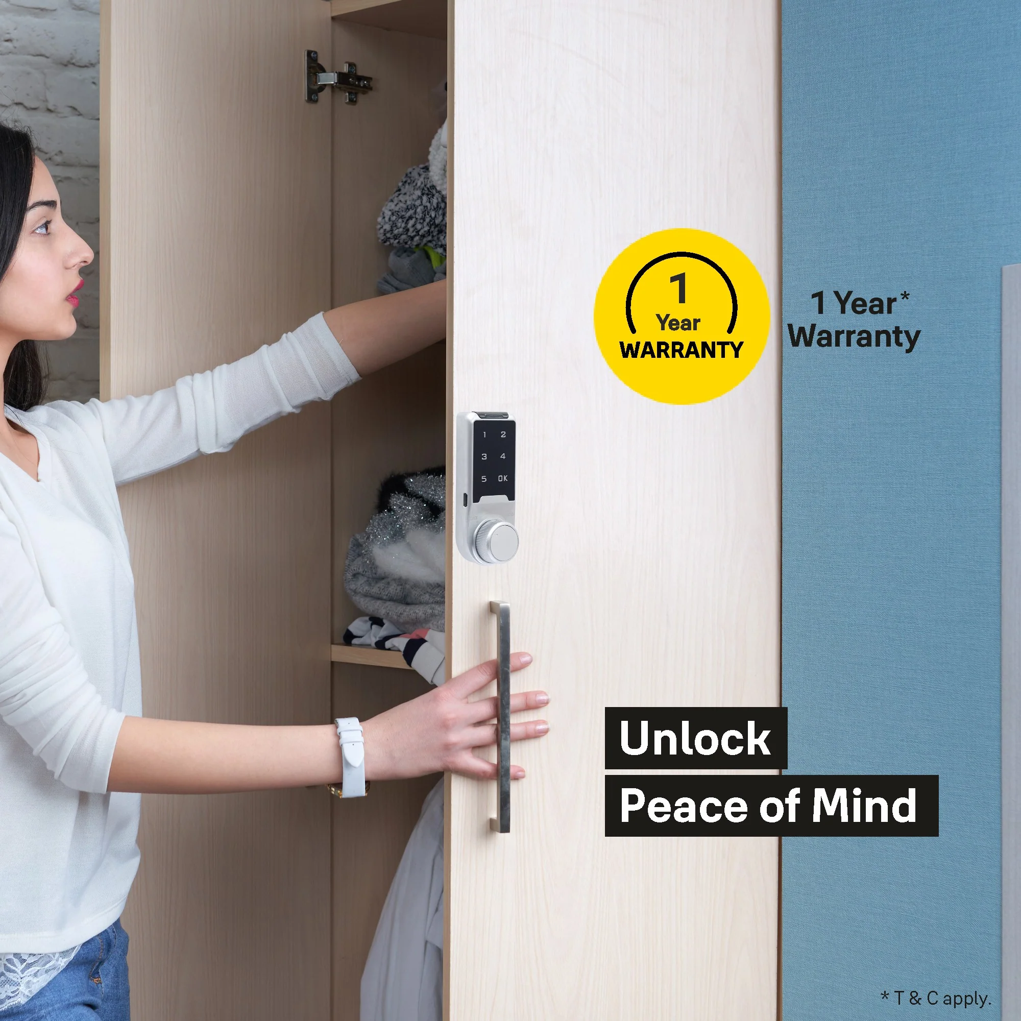 Mesh Pin Digital Wardrobe Lock for Wardrobes and Cabinets - Image 3