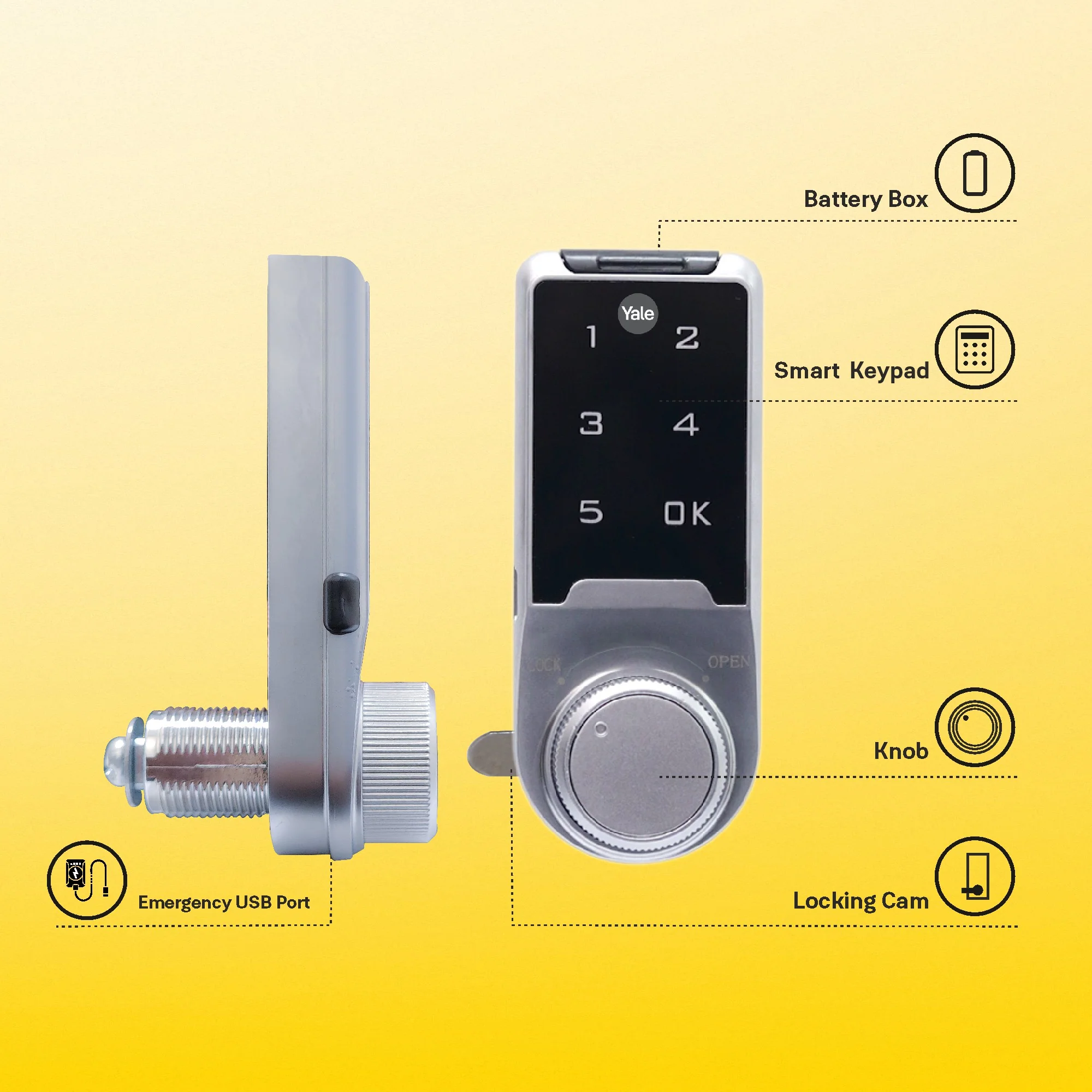 Mesh Pin Digital Wardrobe Lock for Wardrobes and Cabinets - Image 5