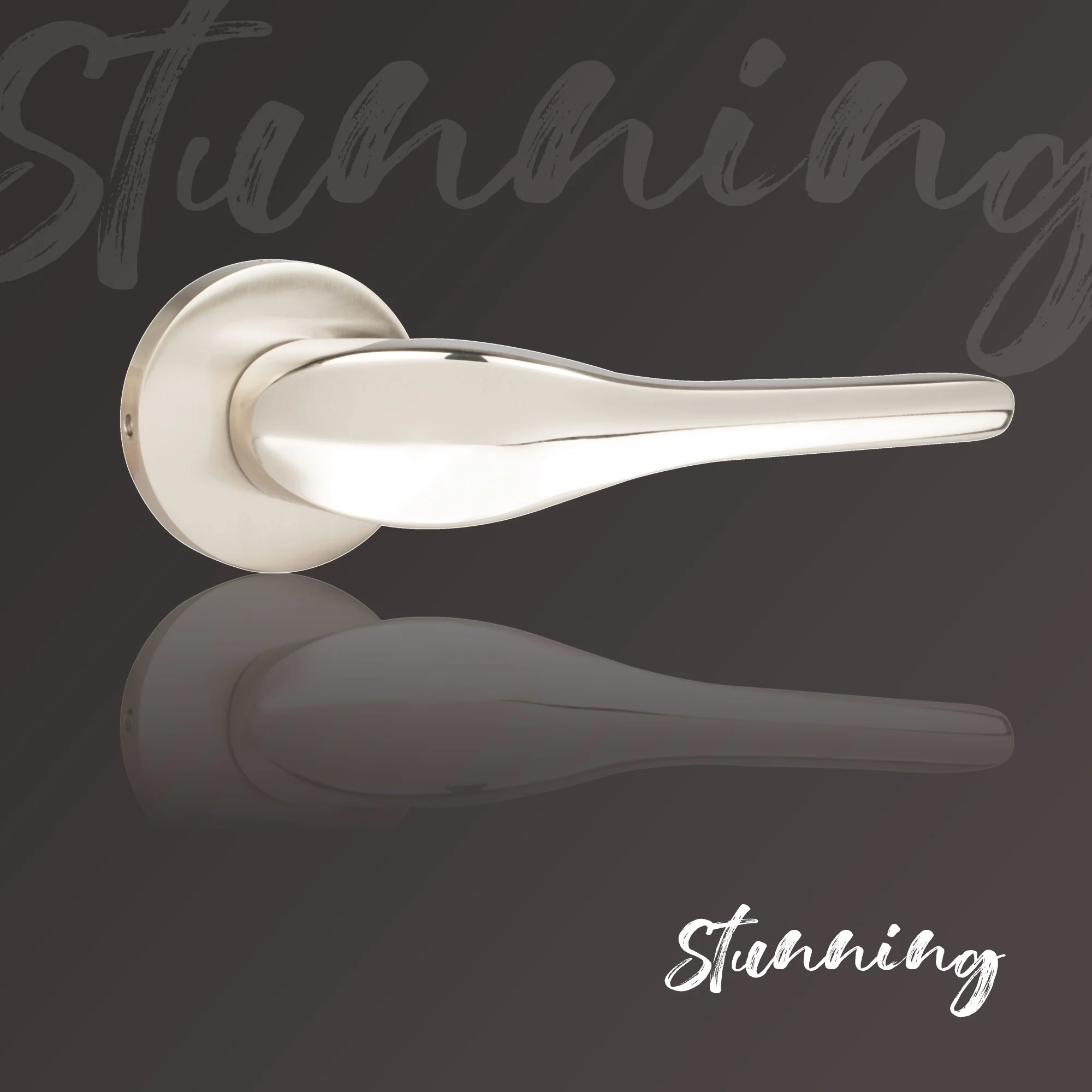 YPBL-801-SS Solid Brass Lever Handle, Satin / Chrome Polish (Without Lock and key cylinder) - Image 3