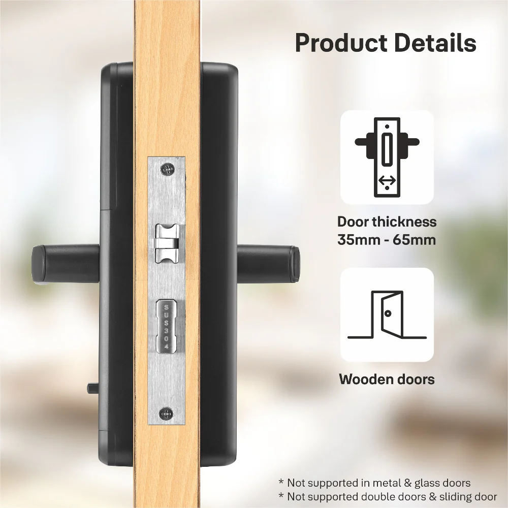 Yale Zuri S (Black) Smart Lock with 5 way unlocking (Fingerprint, PIN, RFID, Manual Key and Built-in Bluetooth to Access through Home App) - Image 10