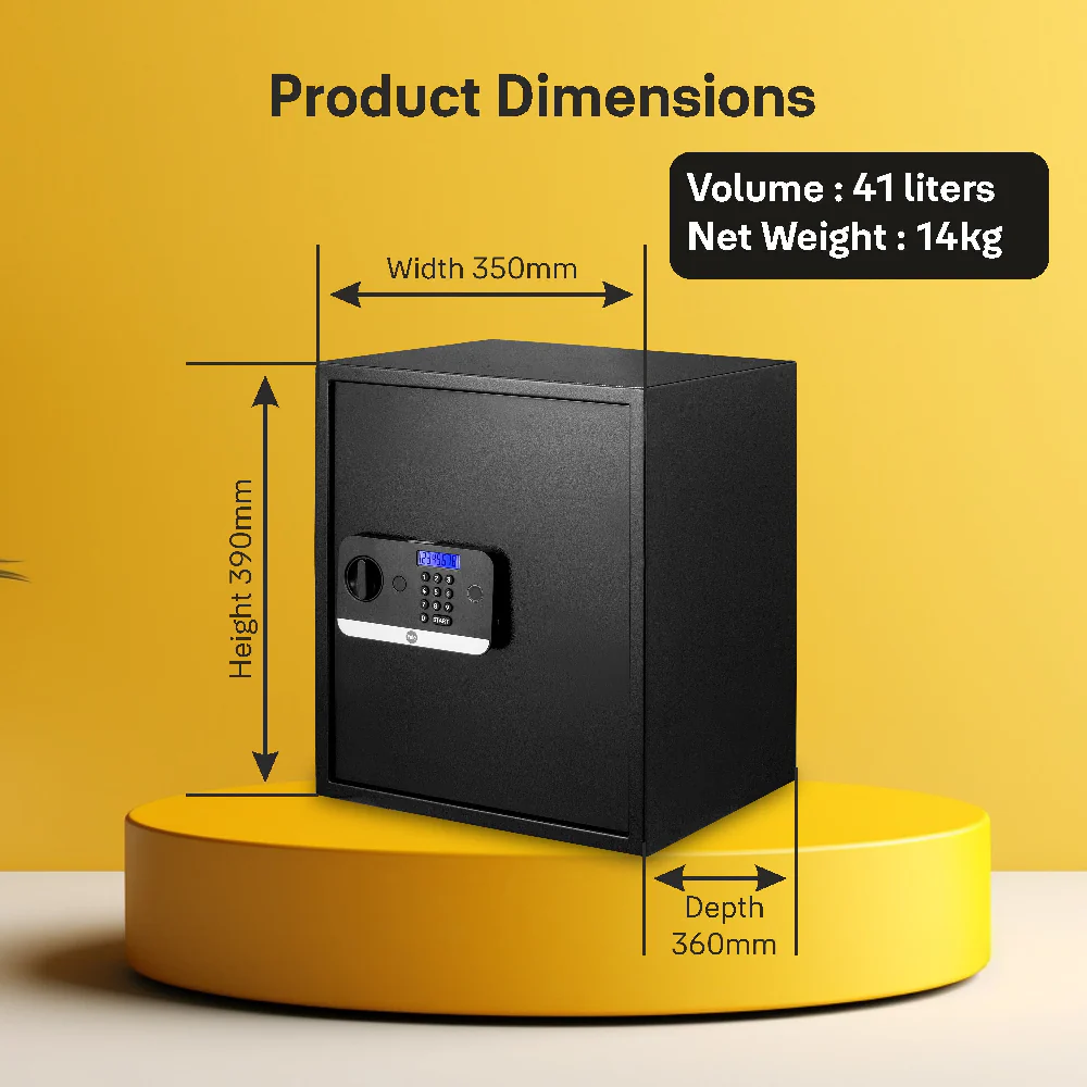 Yale Stellar Biometric Safe Locker with Keypad- Extra Large for Home and Office 390/DB2 41Litres - Image 11