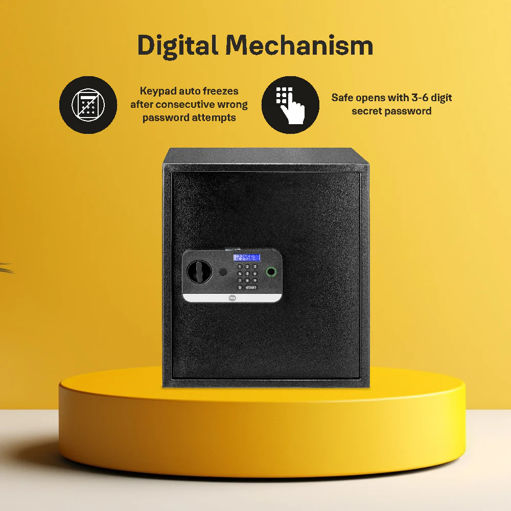 Yale Stellar Biometric Safe Locker with Keypad- Extra Large for Home and Office 390/DB2 41Litres - Image 4