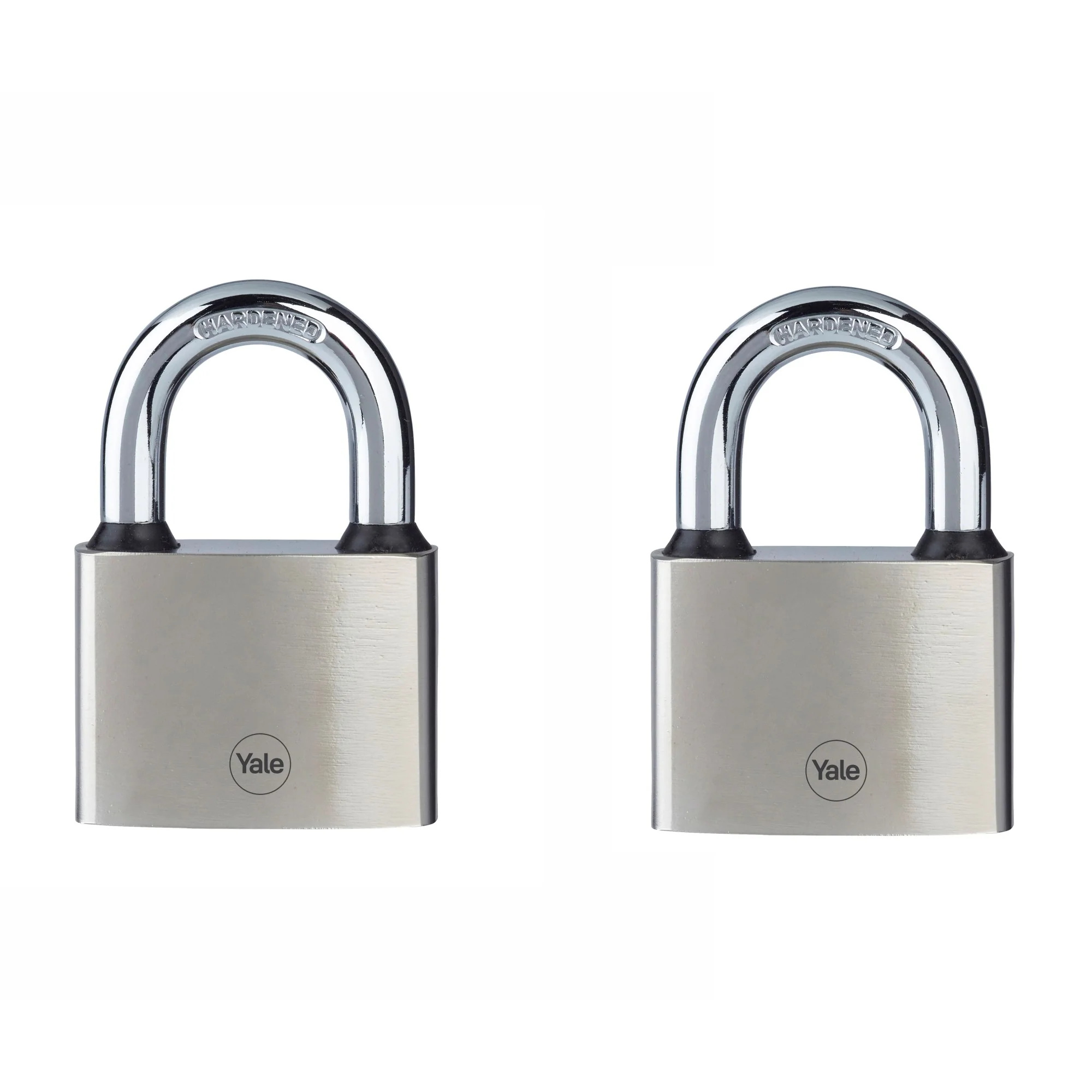 Y112/60/132/1 Yale 60mm Iron Disc Padlock (Pack of 2) with 3 Retaining Keys (Silver Finish)