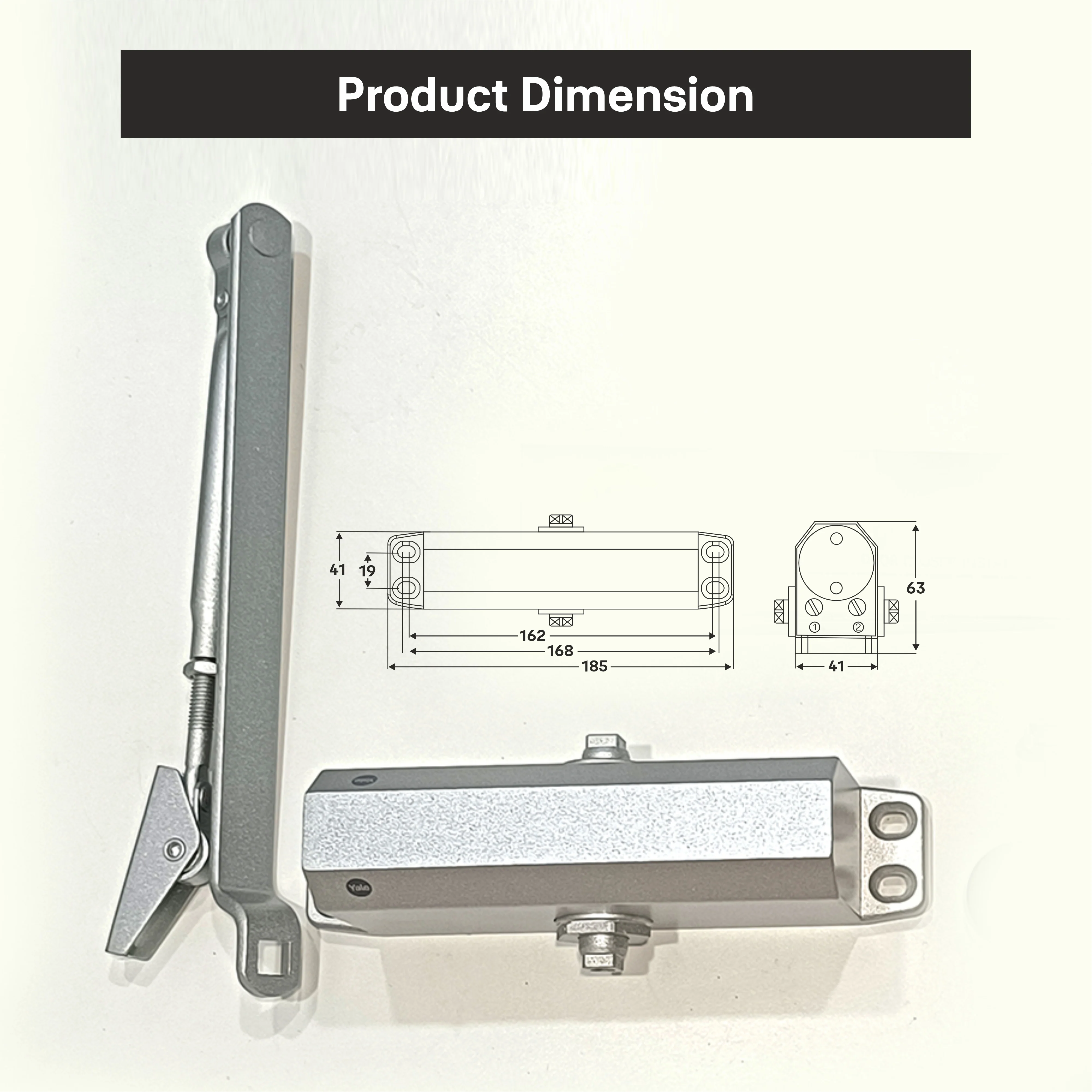 DCR 503 Door Closer EN Size 3, Silver. - Image 8