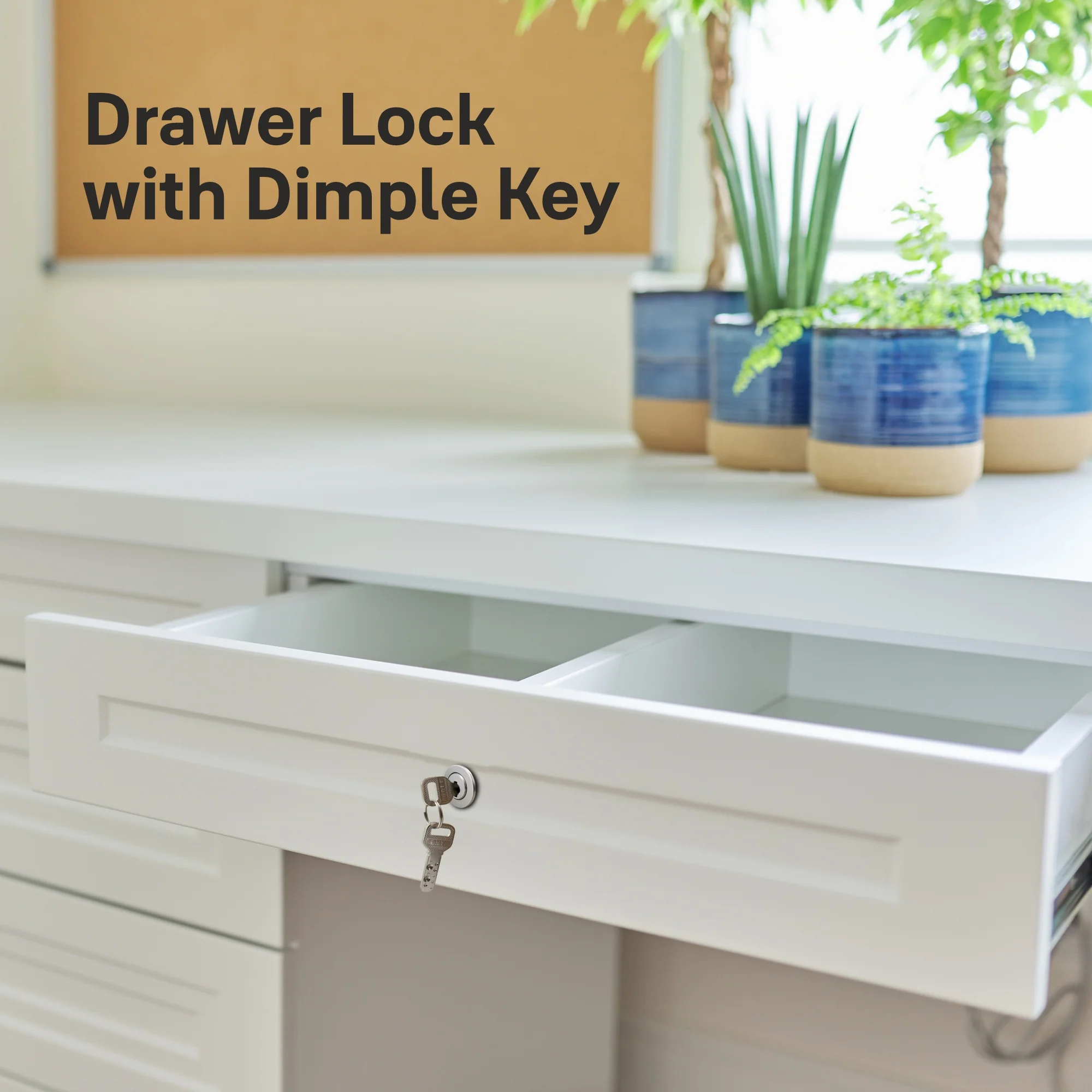 Yale Drawer Lock DRW Series 25mm | Stainless-steel Lock with Dimple Key | Reversible Keys | Nickel-plated bolt | Installed in Cupboards, Wardrobes & Wooden Furniture | Satin Steel Finish - Image 5