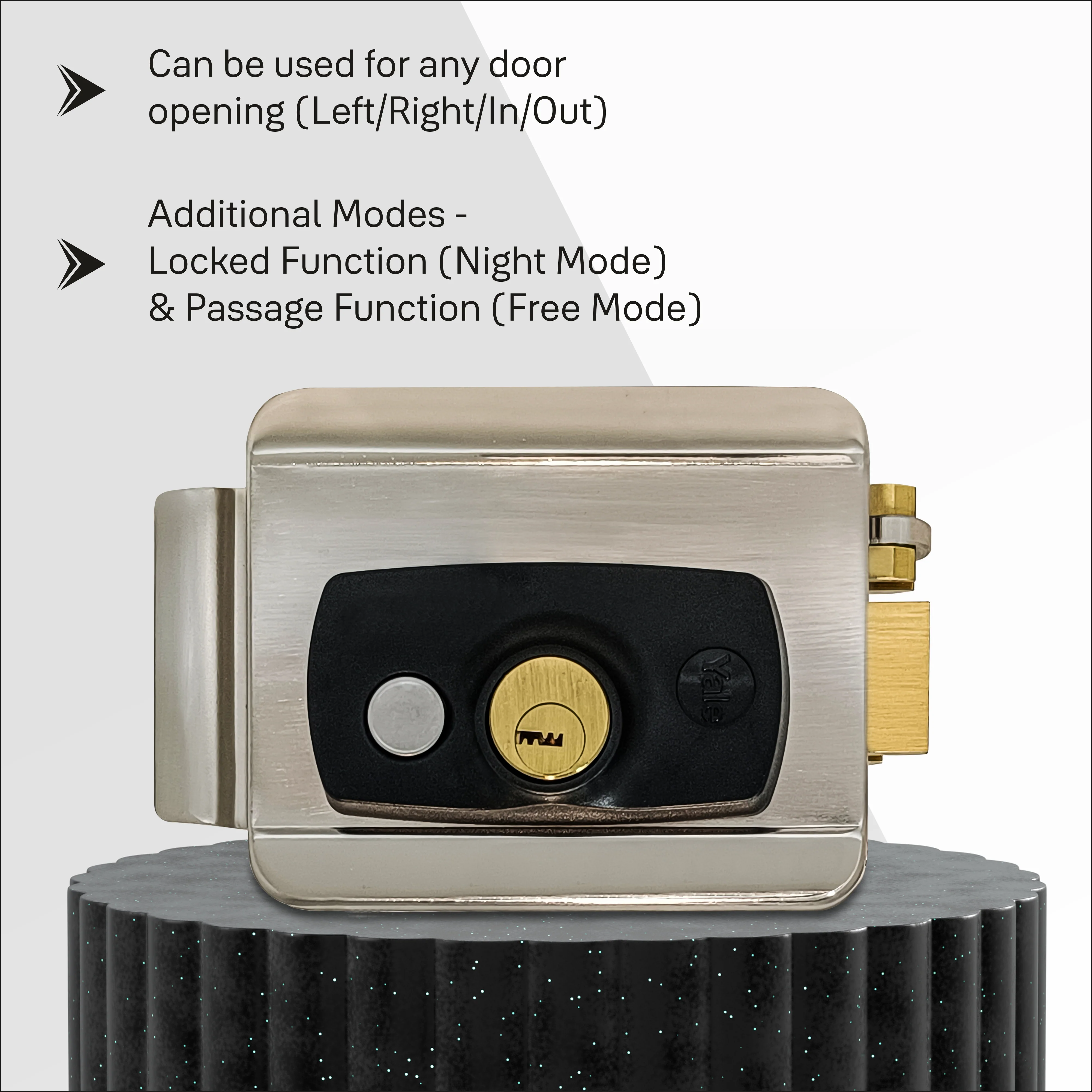 YALE YEL-200YN ELECTRIC RIM LOCK, Satin Nickel, Both side keys (Yellow finish) - Image 6