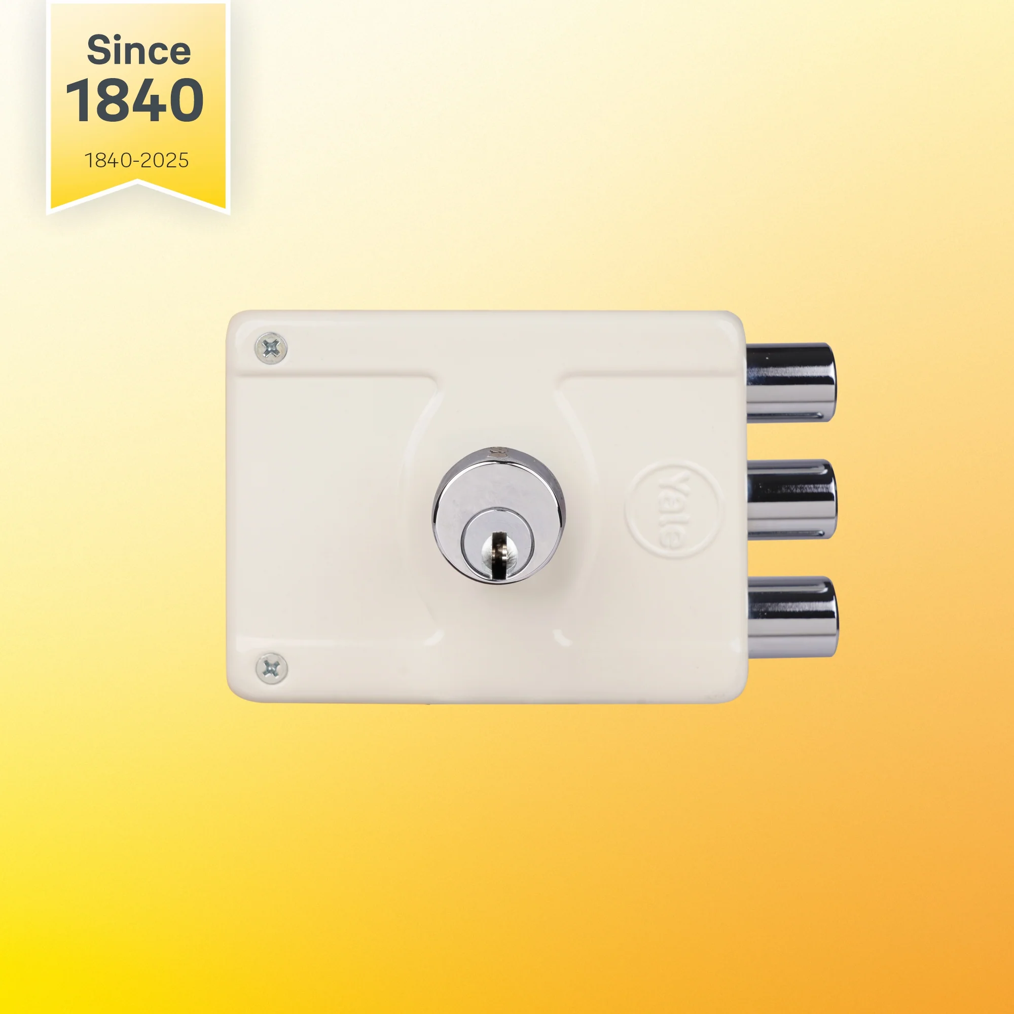 Yale Essential YE-MDL-3B-DC-DK-IN Rim Lock, 3 Deadbolts, Both side keys, 4 Dimple Keys (Ivory) - Image 2