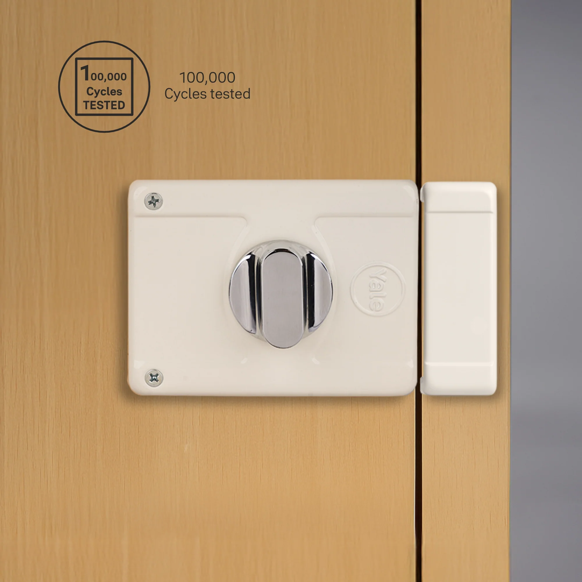 Yale Essential YE-MDL-3B-TT-DK-IN Rim Lock , 3 Deadbolts, Thumbturn, 4 Dimple Keys (Ivory) - Image 6