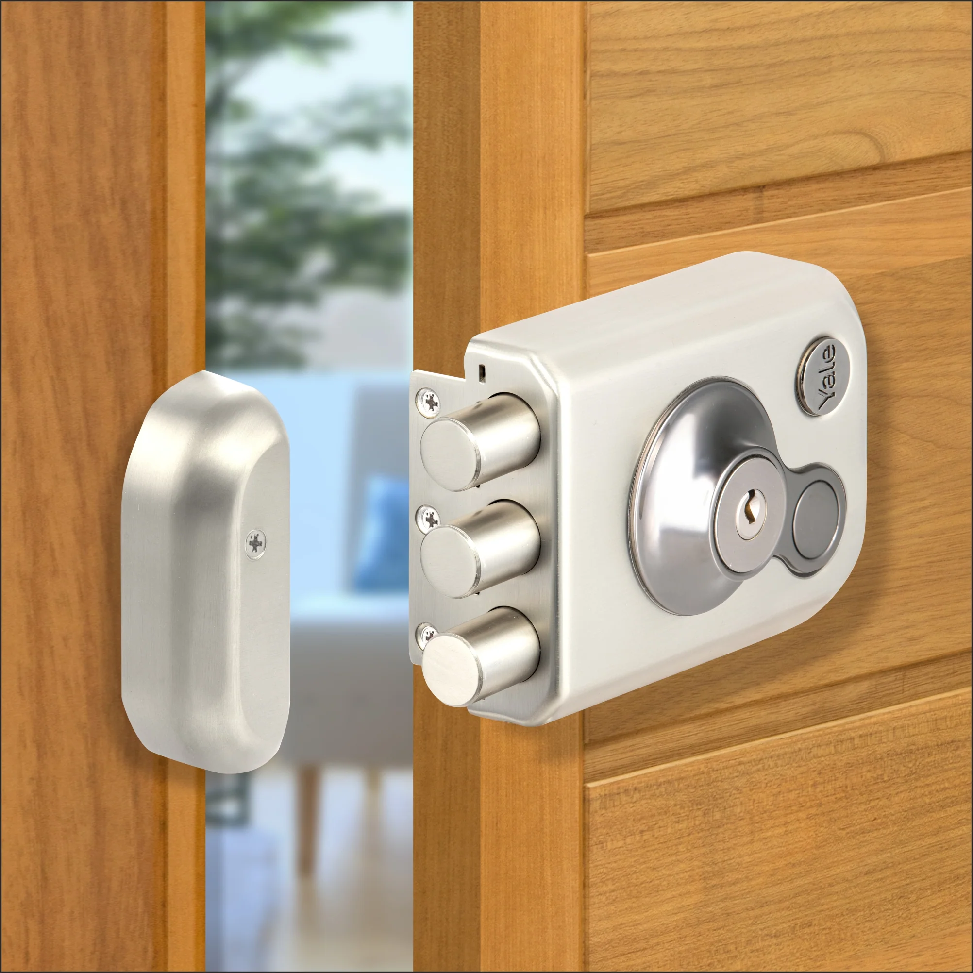 Yale Kratos™ RIM lock KRT-3B-DC-SSM/BN – Tribolt, 3 Deadbolts, Both Side Keys, 4nos. Dimple Keys (SSM/BN Finish)