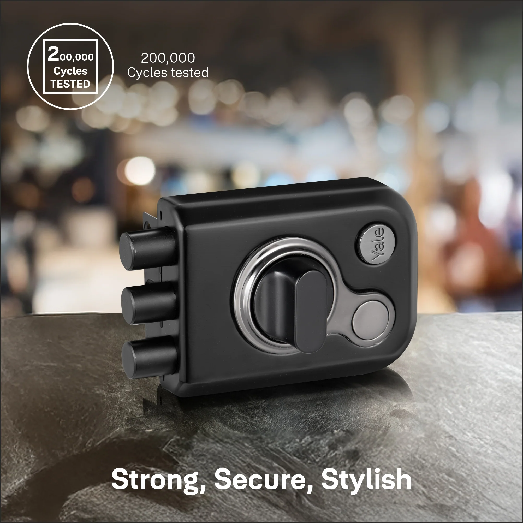 Yale Katros Rimlock KRT-3B-TT-BM/BN – Tribolt, 3 Deadbolts, Thumbturn, 4 Dimple Keys (Black Matt and Black Nickel) - Image 8