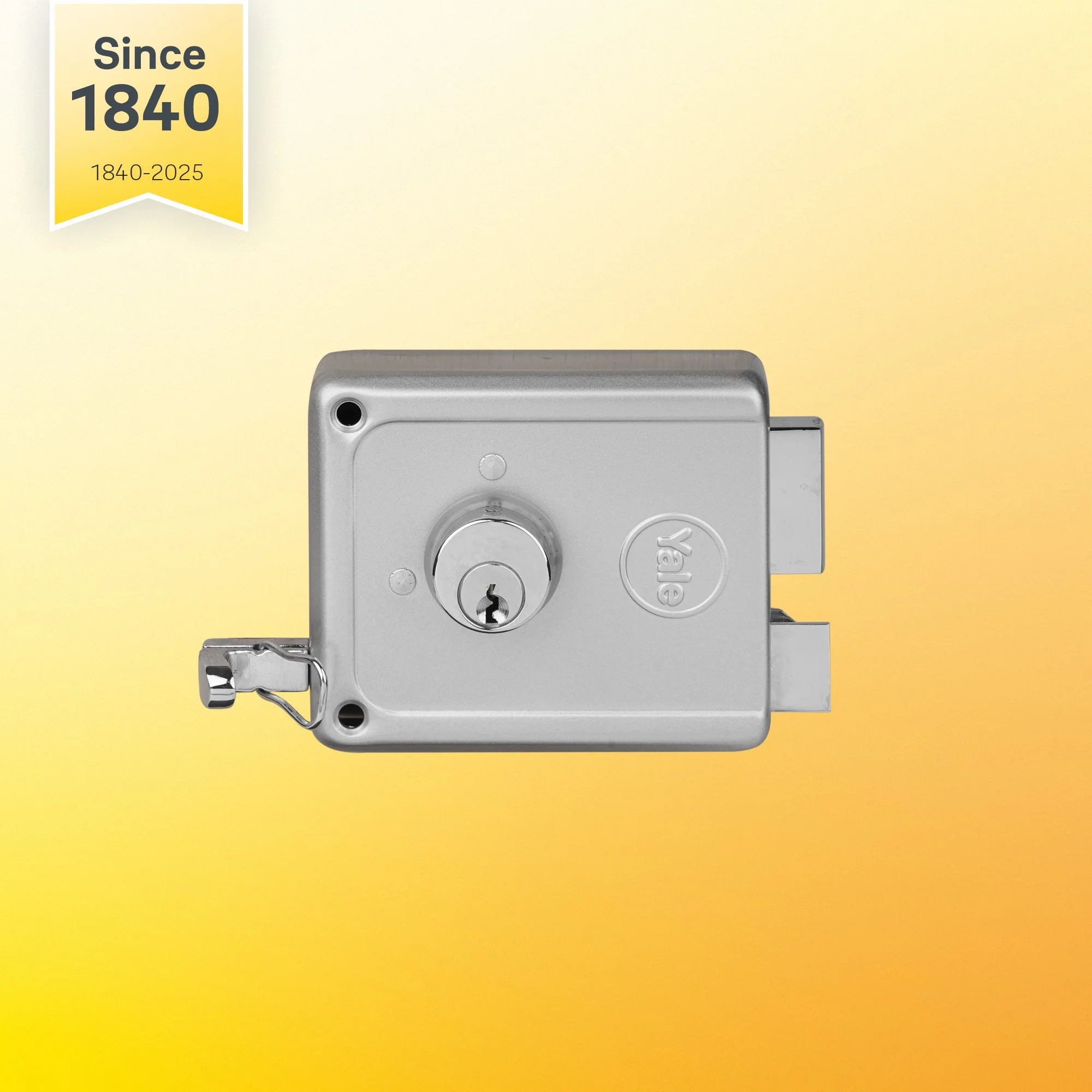 YALE RIM LOCK R300- LATCH AND DEADBOLT, BOTHSIDE REGULAR KEY (SILVER) 3 Keys| Main Door Lock