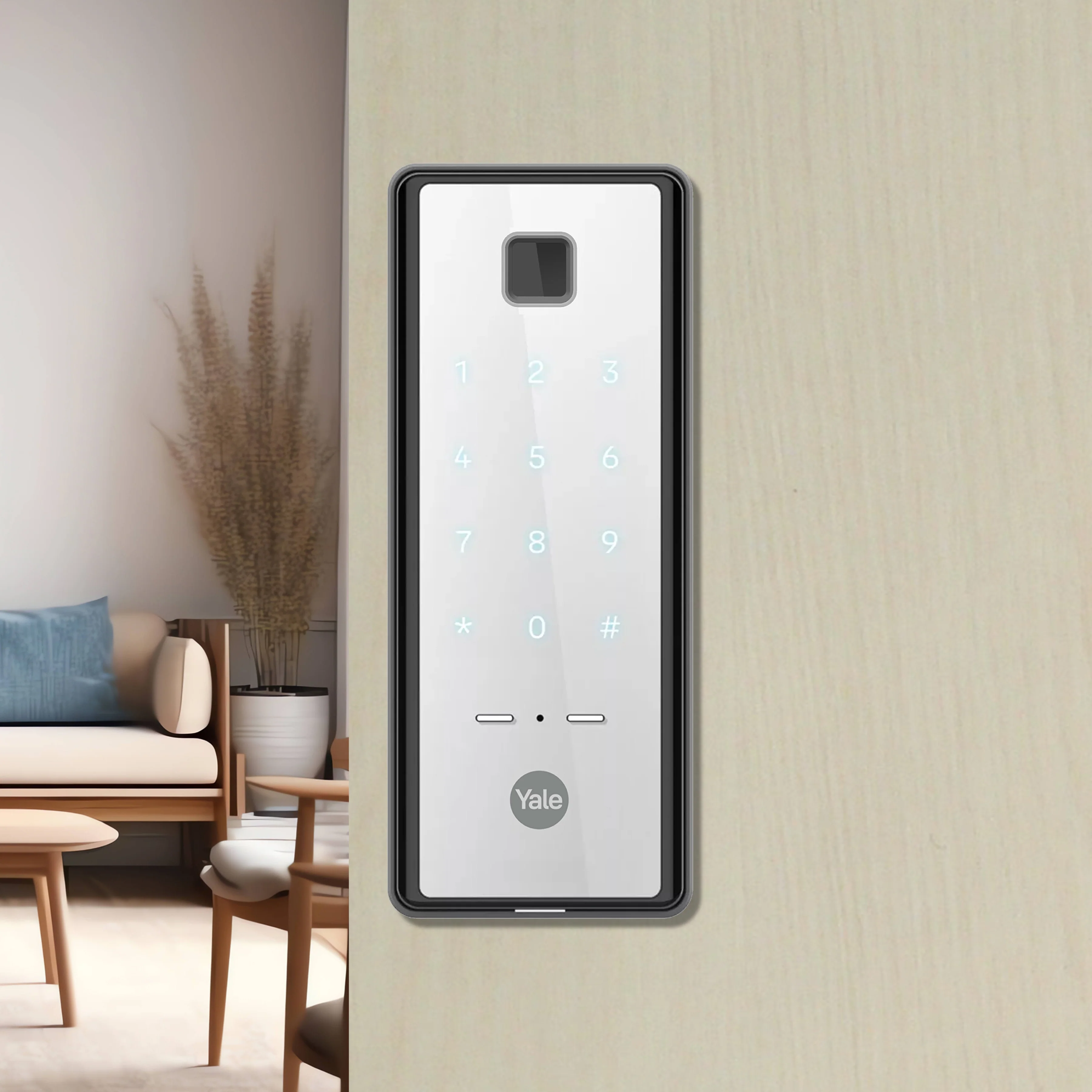 Yale Reflecta Digital Lock, Mirror finish with PIN and Fingerprint access - Image 2