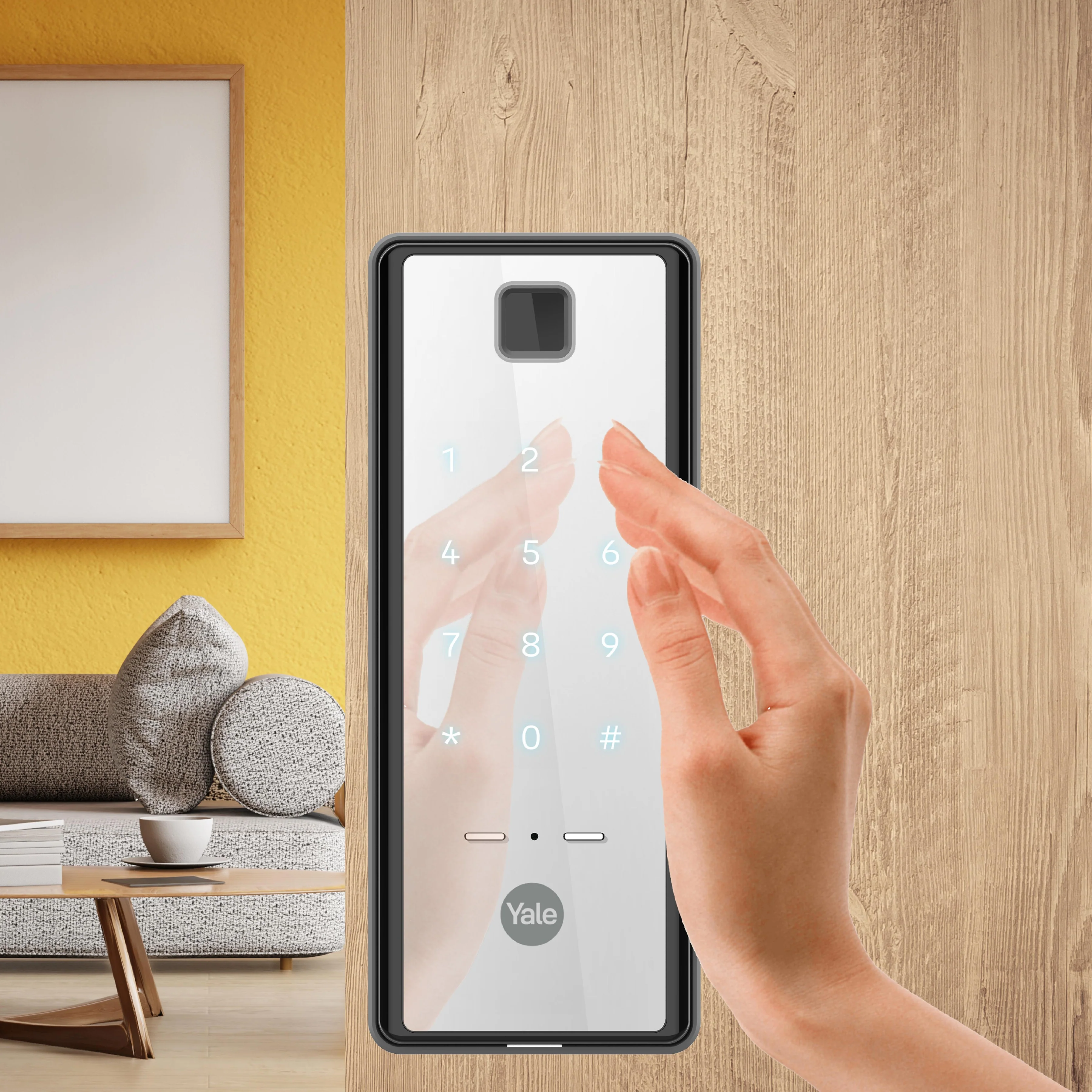 Yale Reflecta Digital Lock, Mirror finish with PIN and Fingerprint access - Image 4