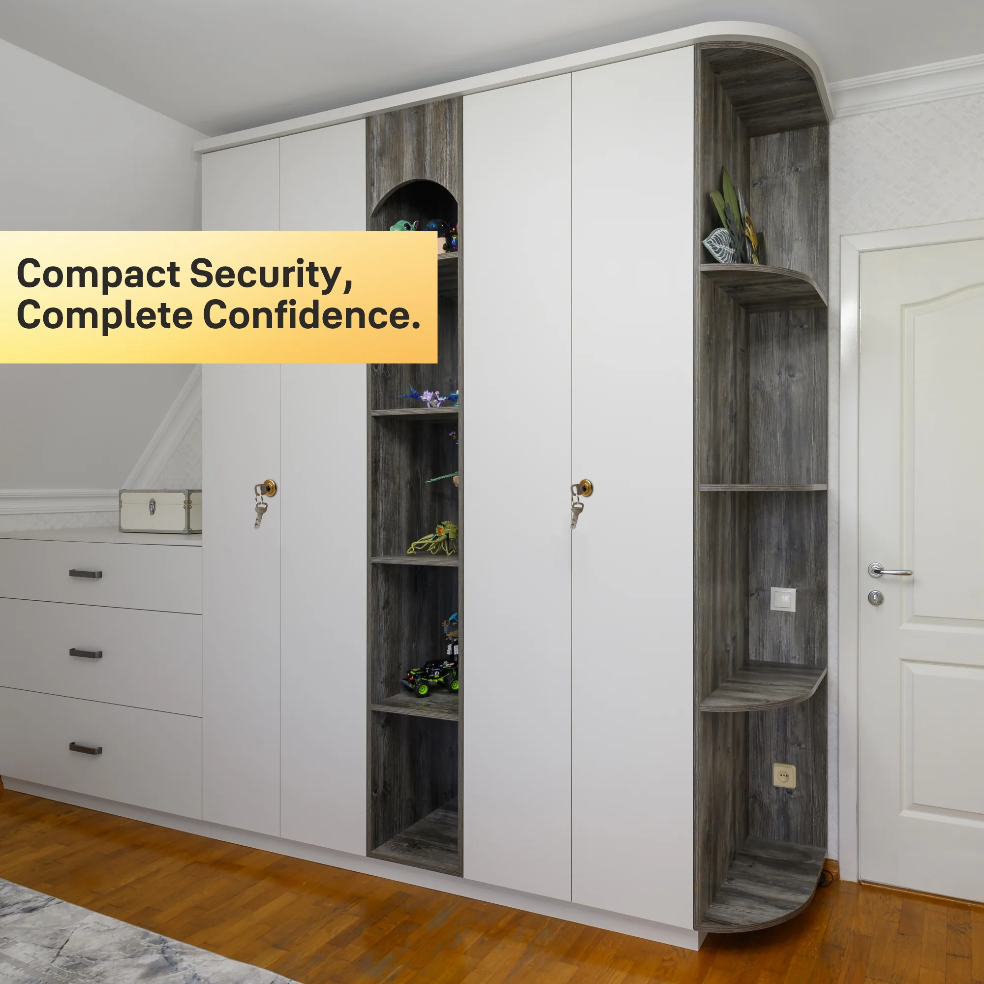 Yale Wardrobe Lock WRD Series 25mm | Stainless-steel Lock with Dimple Key | Reversible Keys | Deadbolt | Installed in Cupboards, Wardrobes & Wooden Furniture | Rose Gold - Image 5