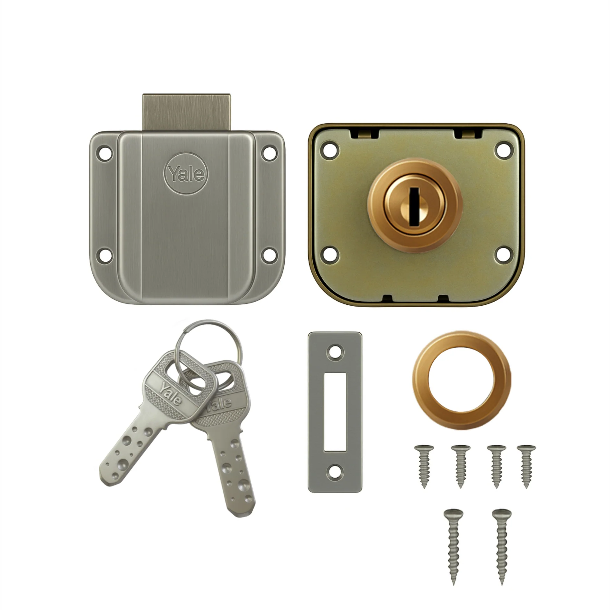 Yale Wardrobe Lock WRD Series 30mm | Stainless-steel Lock with Dimple Key | Reversible Keys | Deadbolt | Installed in Cupboards, Wardrobes & Wooden Furniture | Rose Gold - Image 7