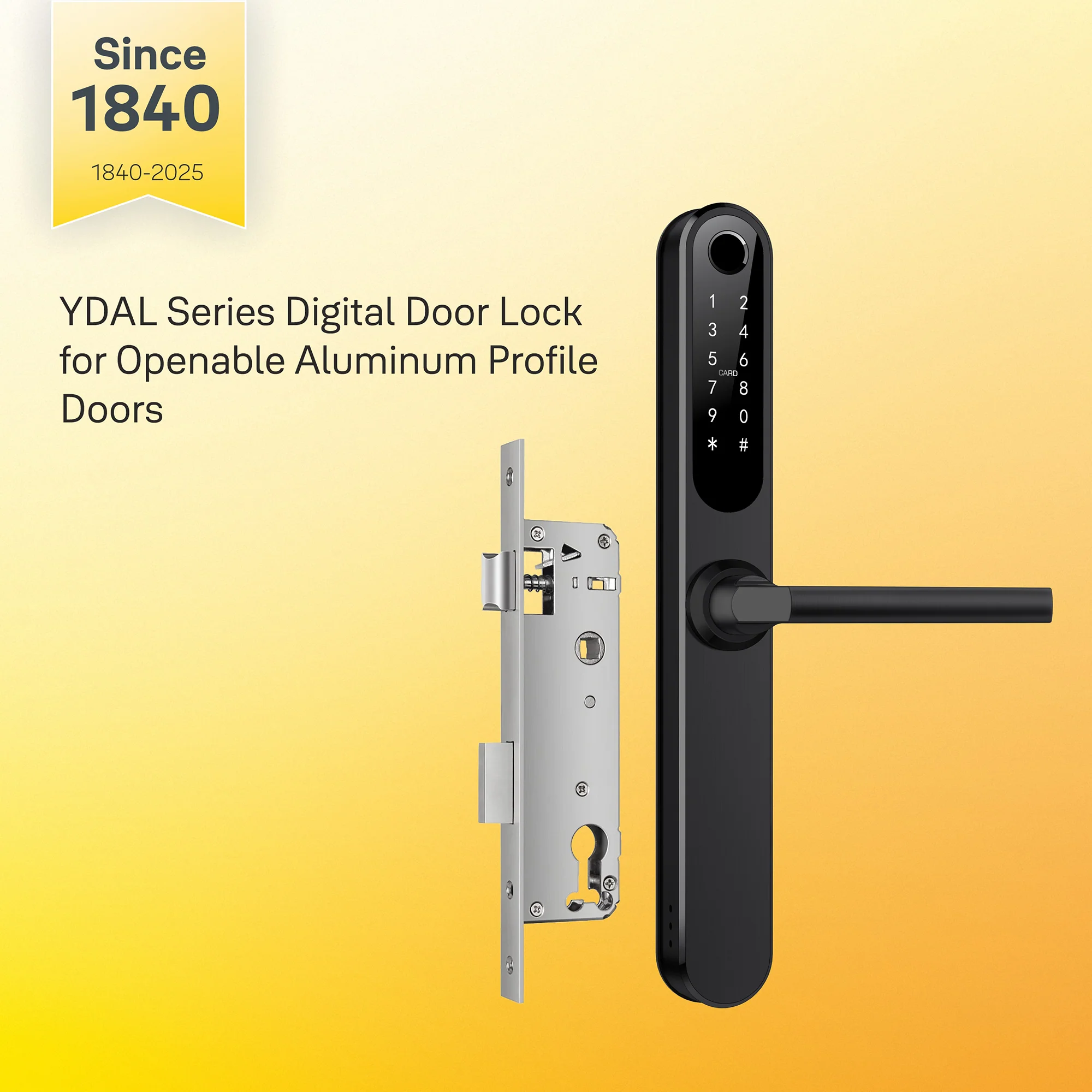 Yale YDAL-OD-BL Aluminium Profile Doors & Windows Digital Lock Suitable for Opening Door (Black) - Image 2