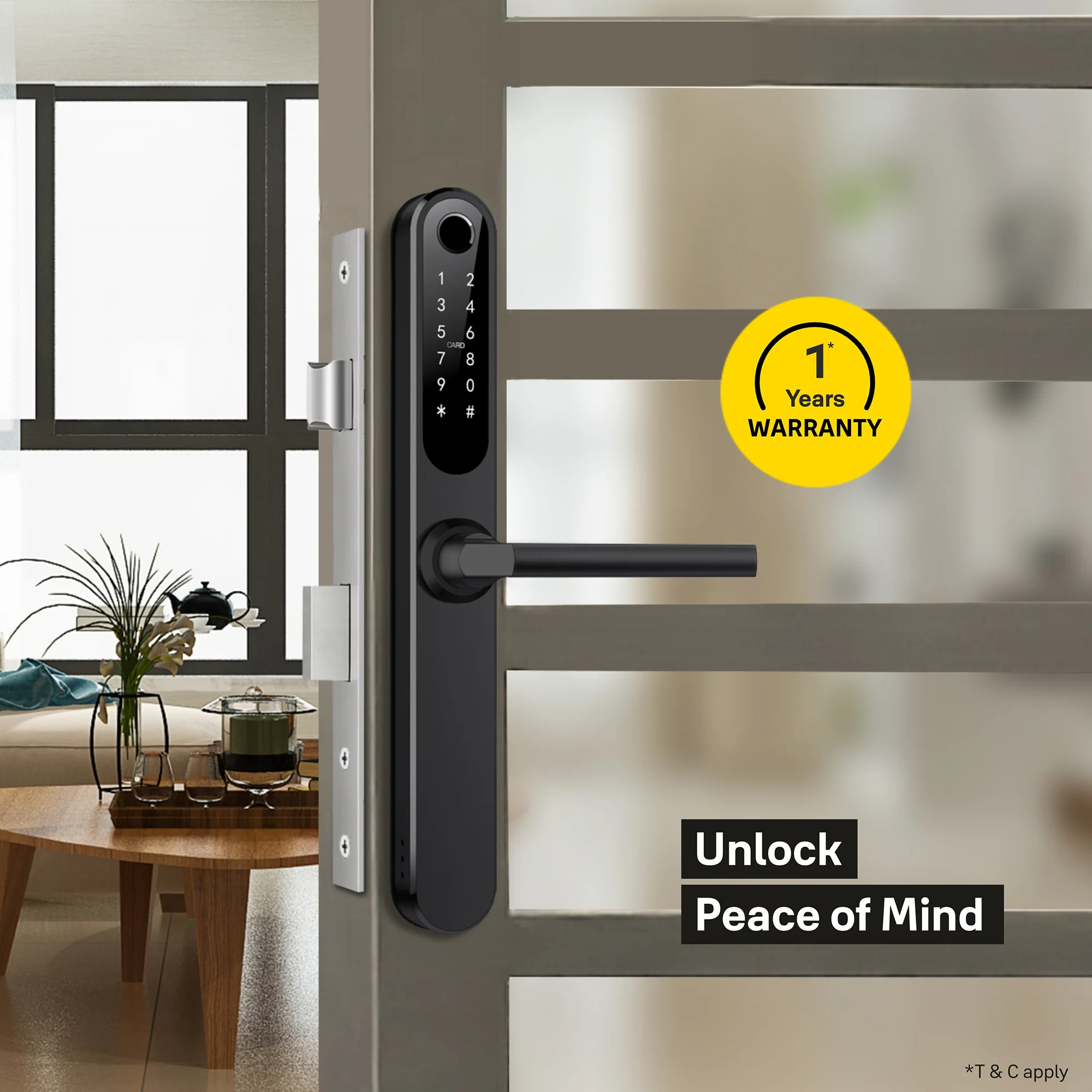 Yale YDAL-OD-BL Aluminium Profile Doors & Windows Digital Lock Suitable for Opening Door (Black) - Image 3