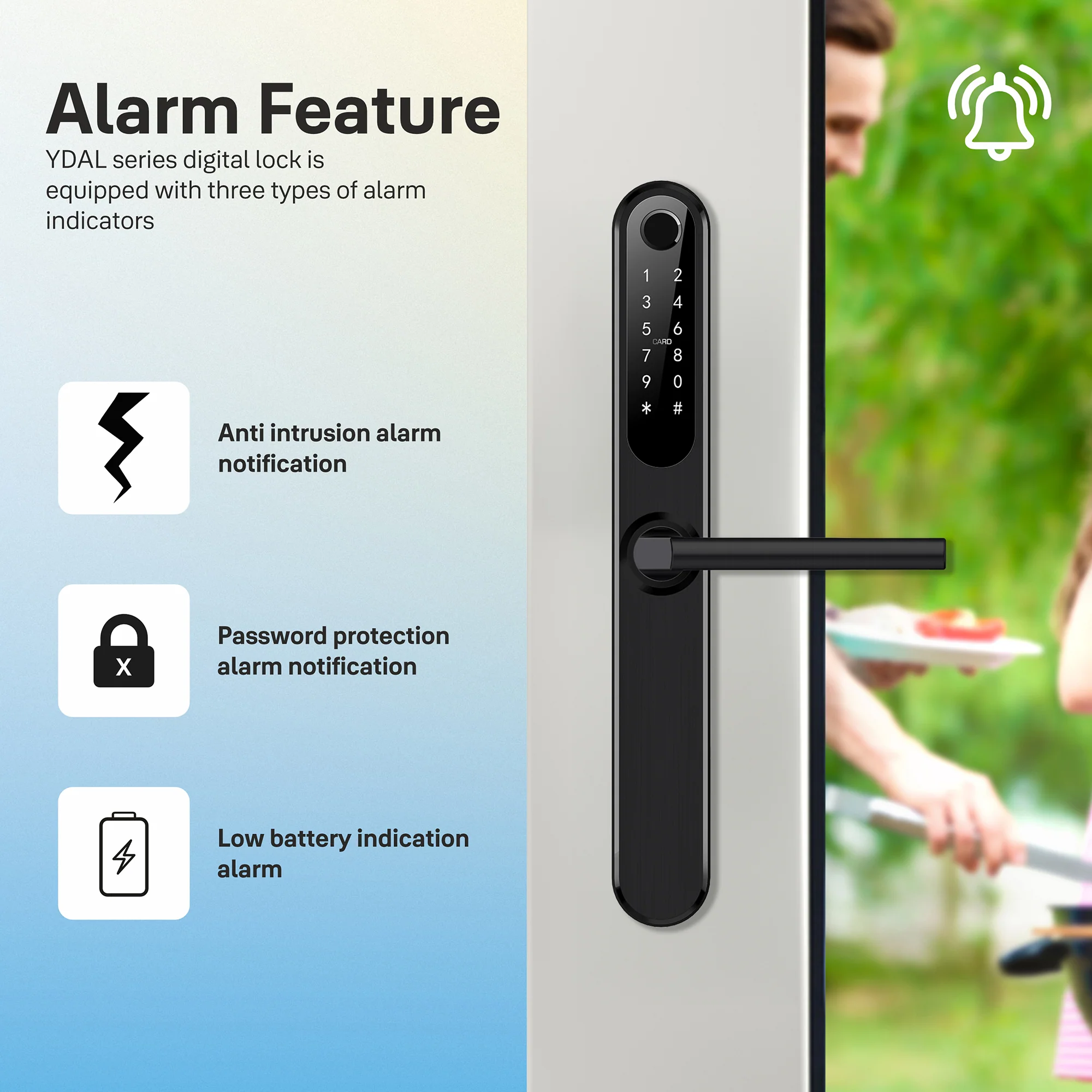 Yale YDAL-OD-BL Aluminium Profile Doors & Windows Digital Lock Suitable for Opening Door (Black) - Image 7