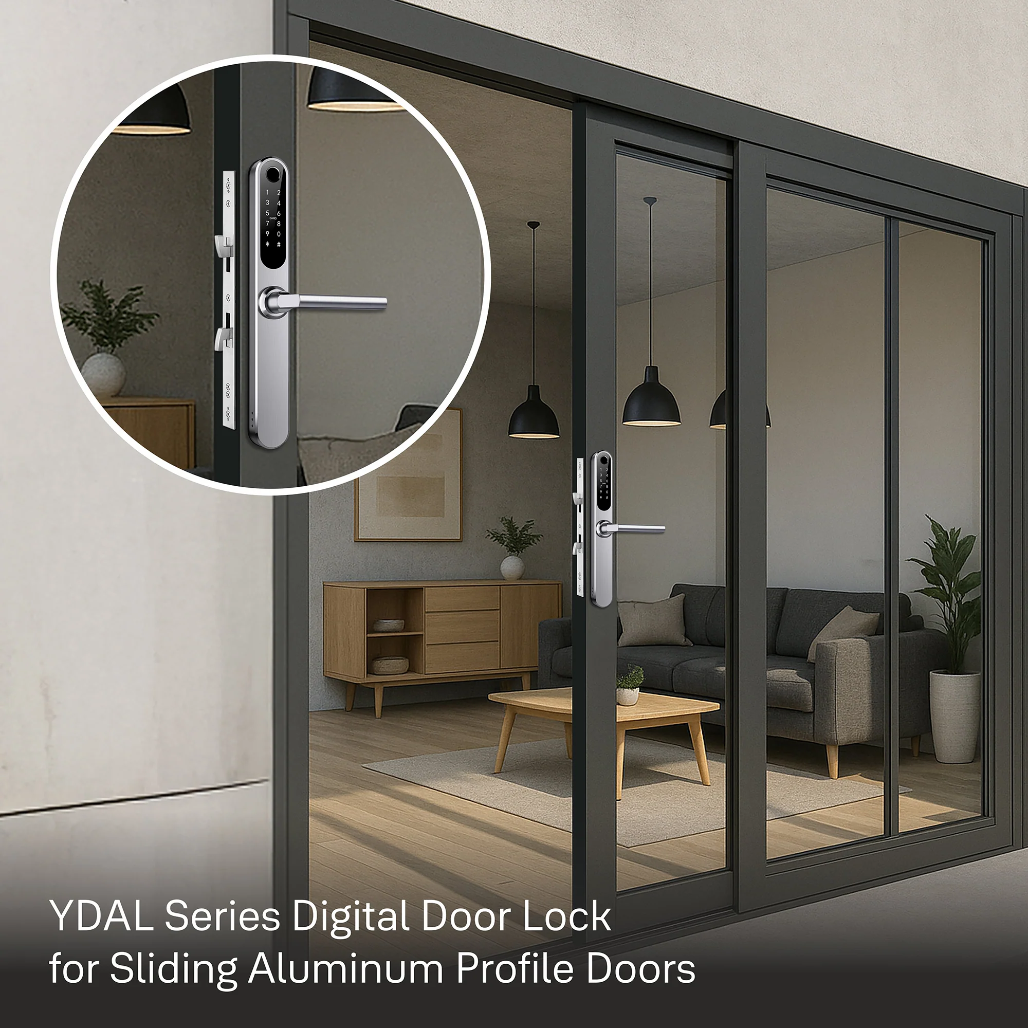 Yale YDAL-SD-SL Aluminium Profile Doors & Windows Digital fingerprint Lock, Suitable for Sliding Door (Silver) - Image 10