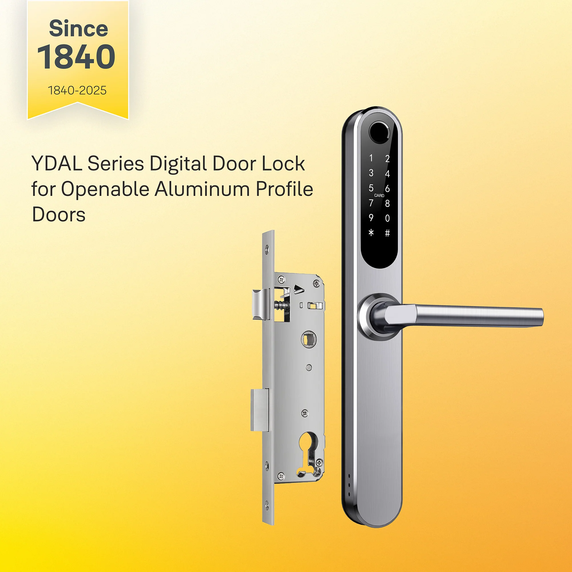 Yale YDAL-OD-SL Aluminium Profile Doors & Windows Digital Lock Suitable for Opening Door (Silver) - Image 2