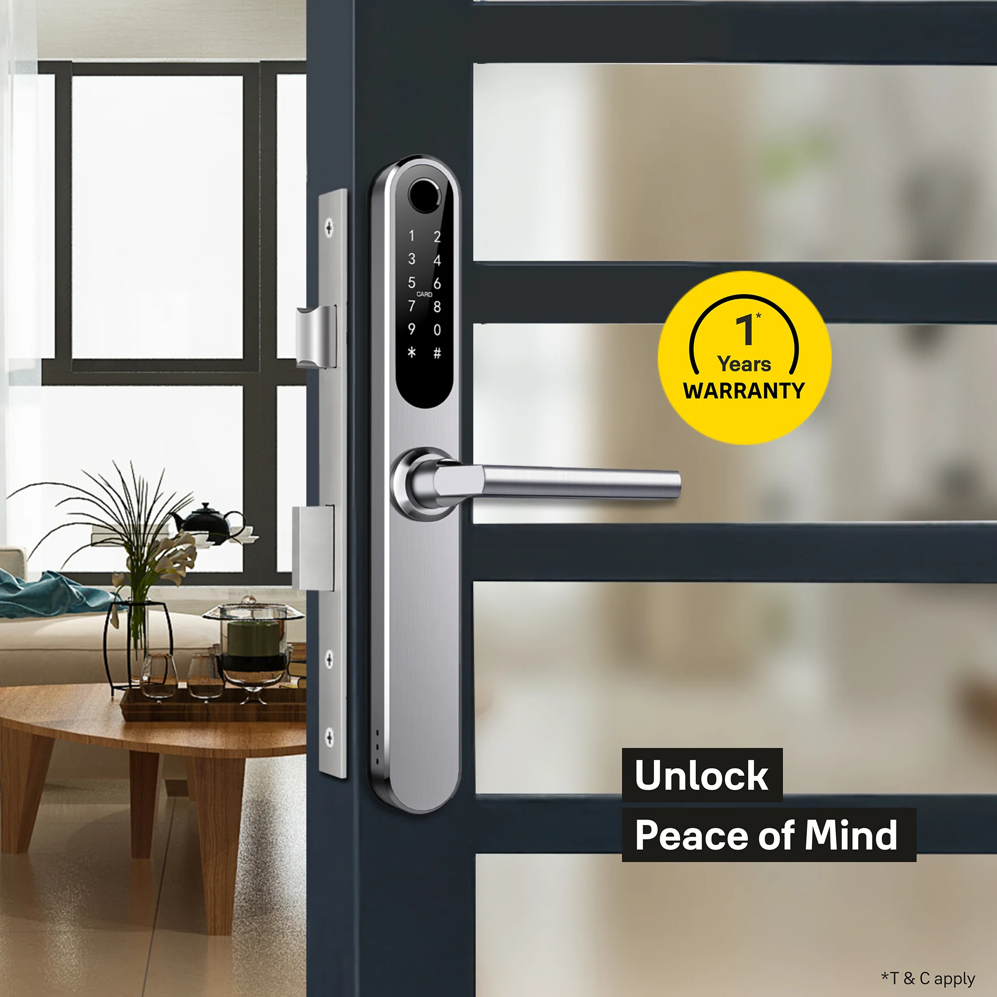 Yale YDAL-OD-SL Aluminium Profile Doors & Windows Digital Lock Suitable for Opening Door (Silver) - Image 3