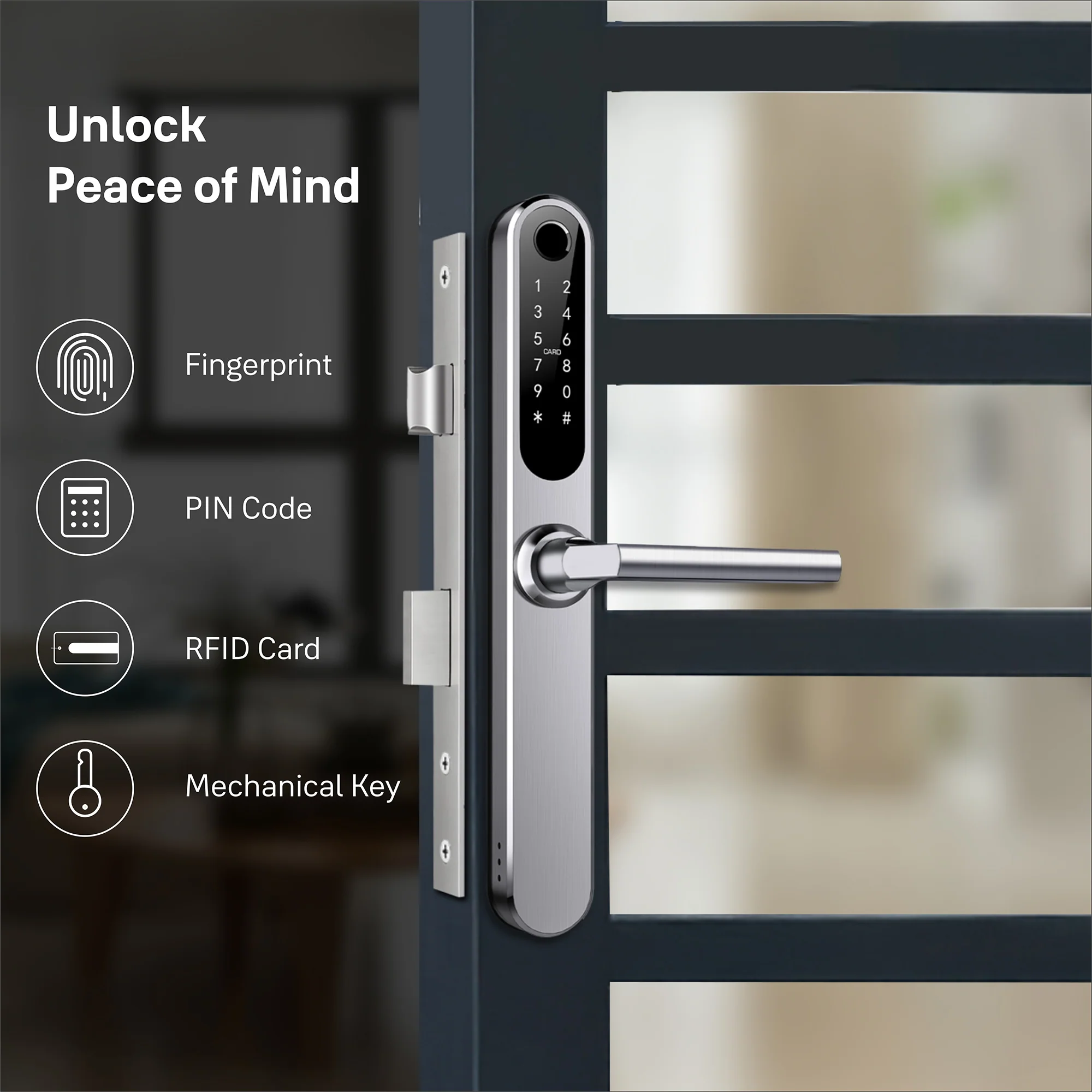 Yale YDAL-OD-SL Aluminium Profile Doors & Windows Digital Lock Suitable for Opening Door (Silver) - Image 4