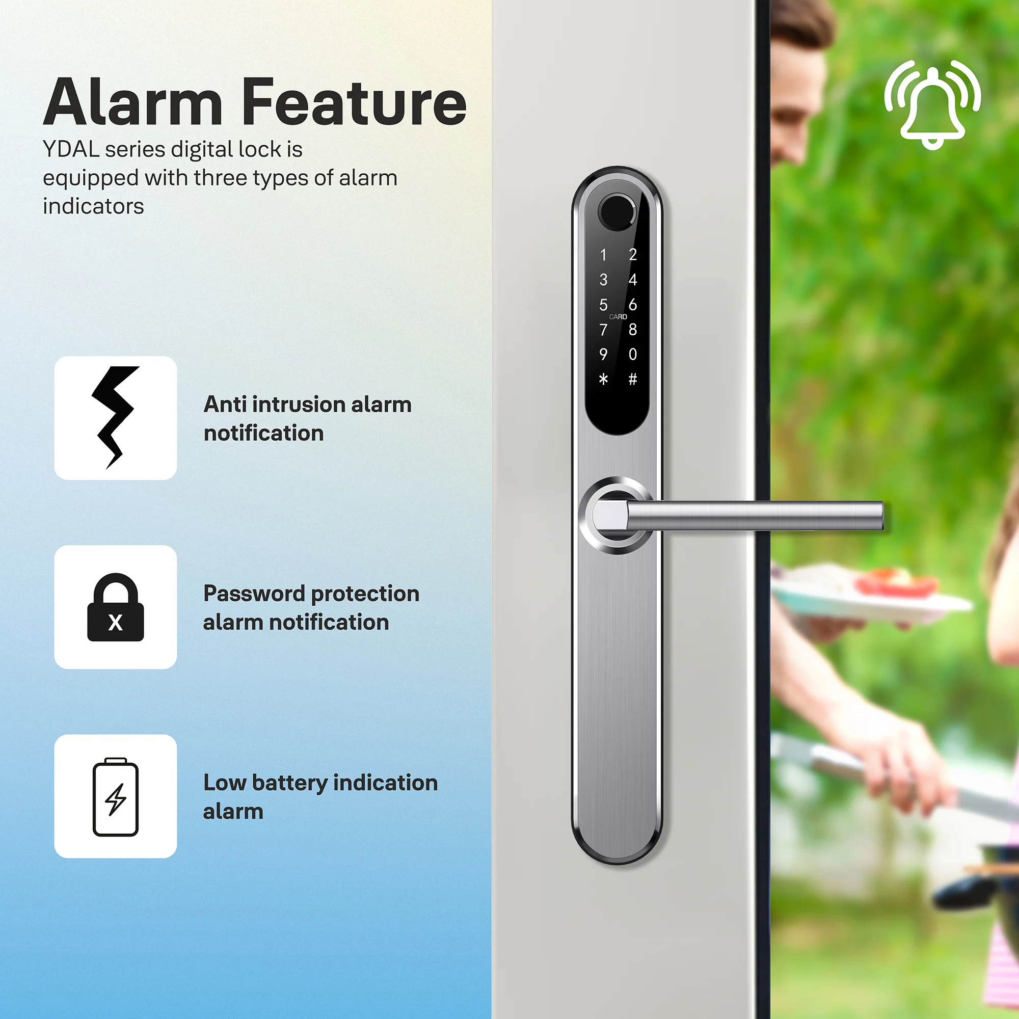 Yale YDAL-OD-SL Aluminium Profile Doors & Windows Digital Lock Suitable for Opening Door (Silver) - Image 7