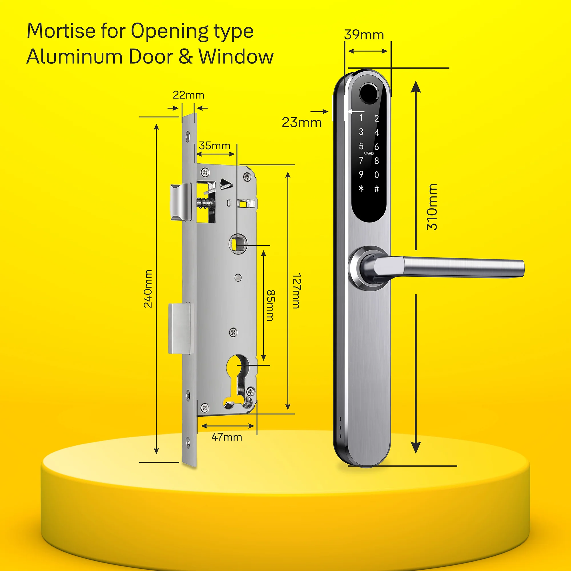 Yale YDAL-OD-SL Aluminium Profile Doors & Windows Digital Lock Suitable for Opening Door (Silver) - Image 8