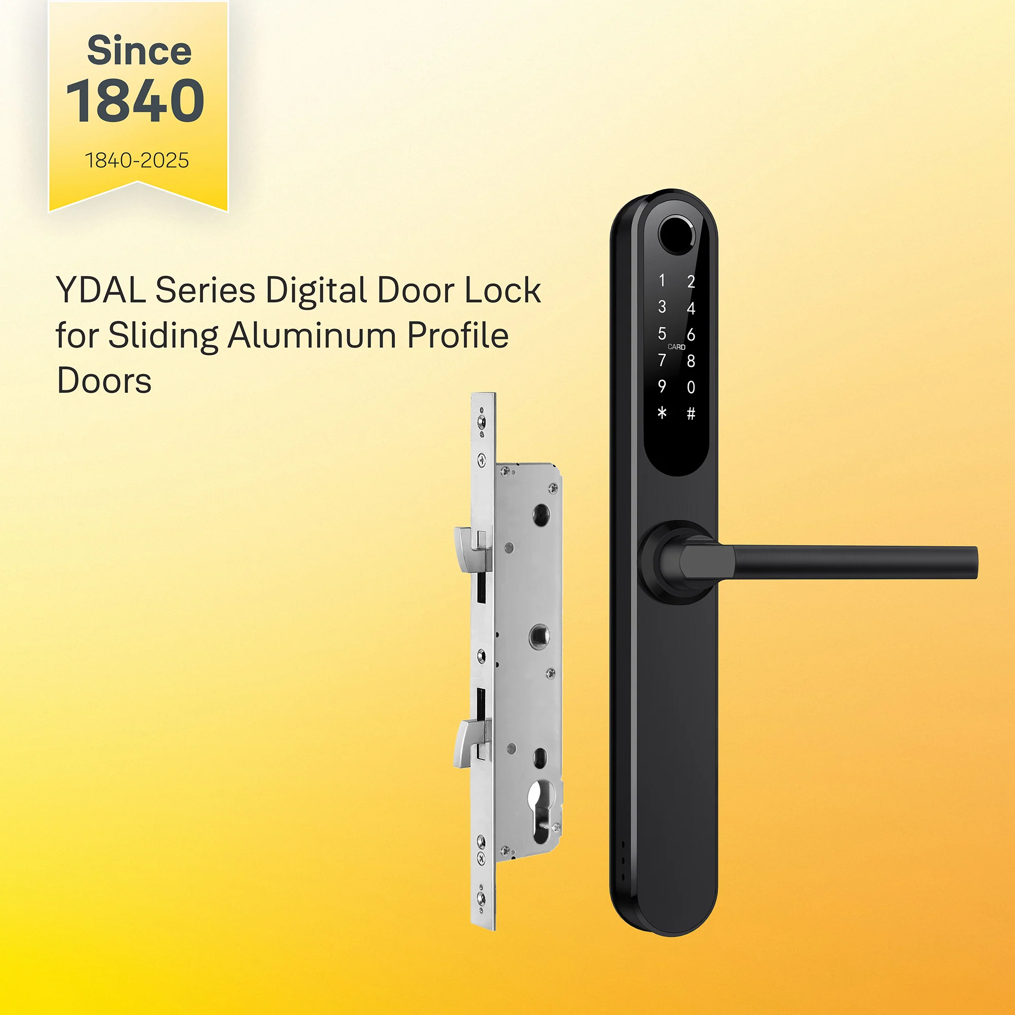 Yale YDAL-SD-BL Aluminium Profile Doors & Windows Digital Lock Suitable for Sliding Door (Black) - Image 2