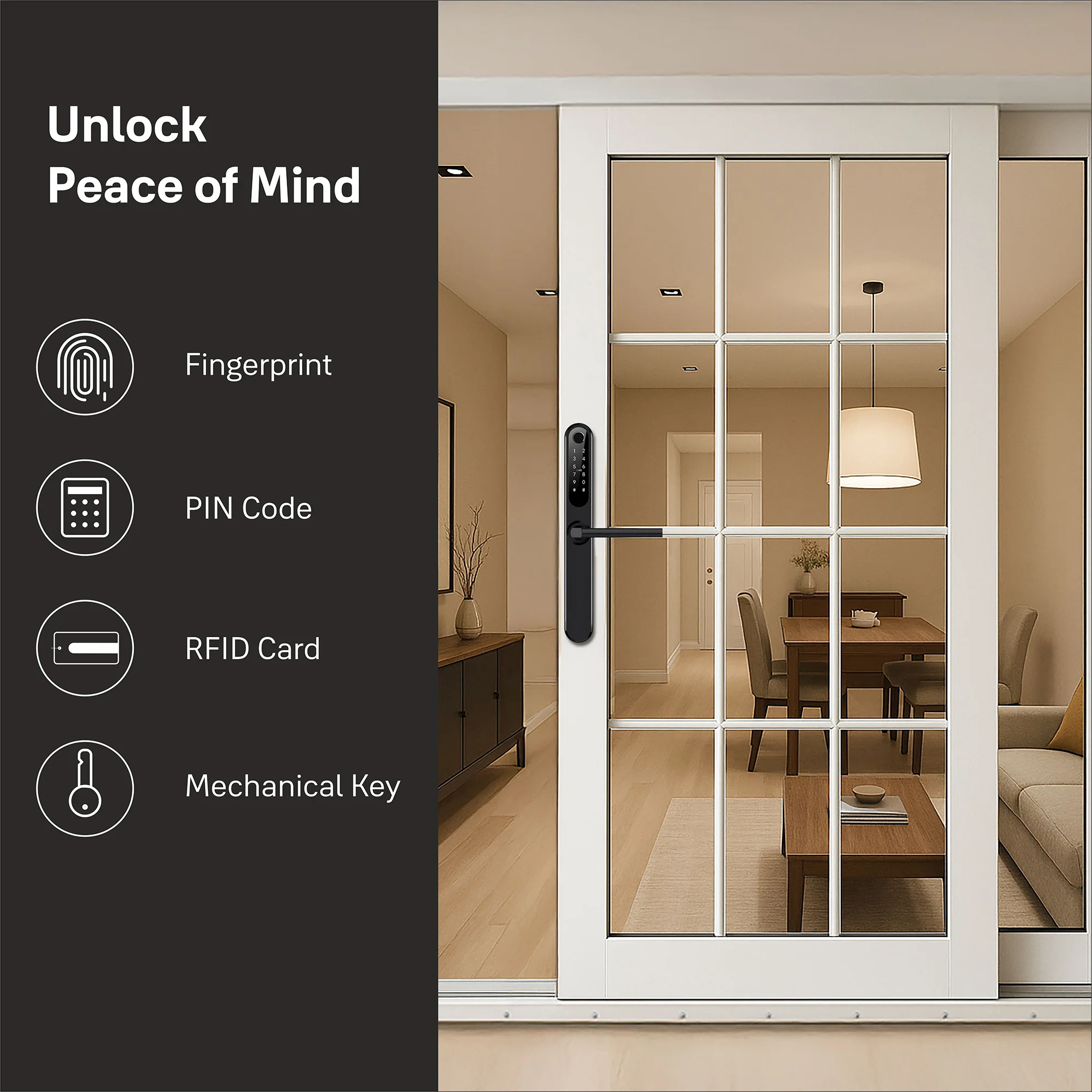 Yale YDAL-SD-BL Aluminium Profile Doors & Windows Digital Lock Suitable for Sliding Door (Black) - Image 4