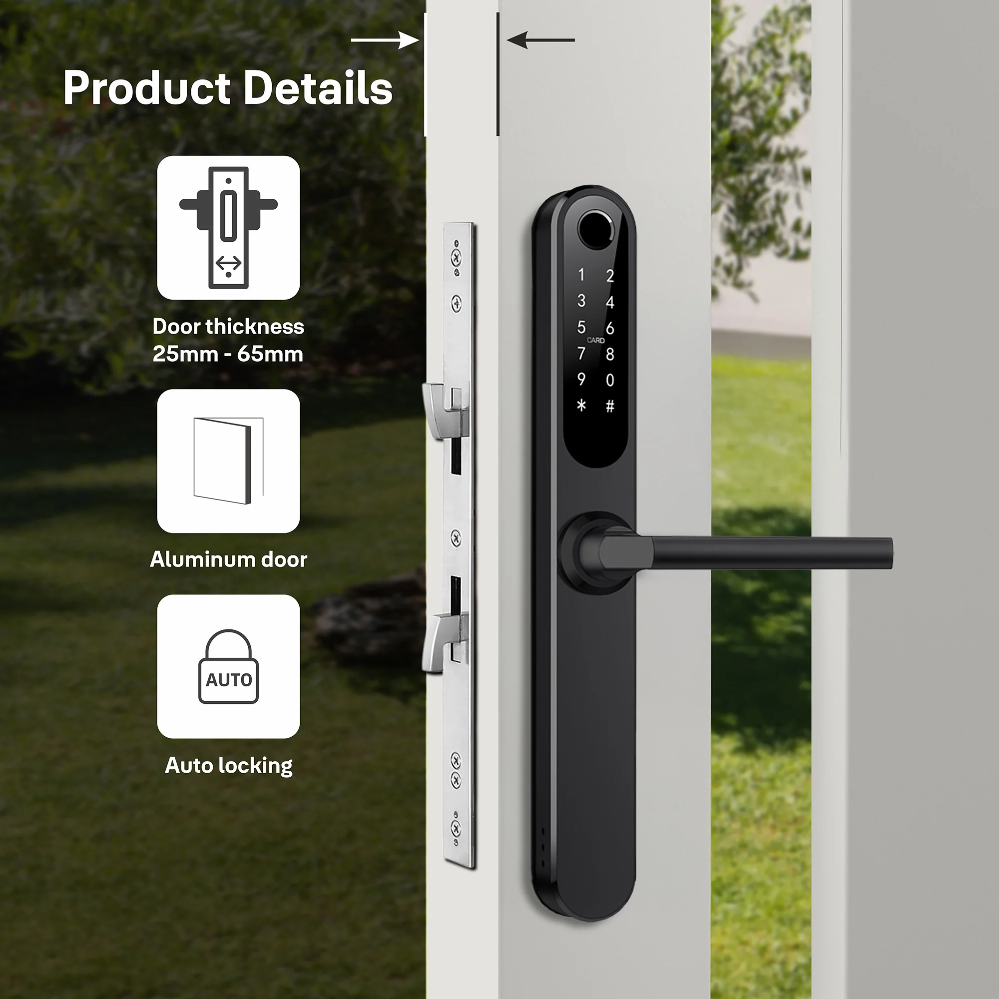 Yale YDAL-SD-BL Aluminium Profile Doors & Windows Digital Lock Suitable for Sliding Door (Black) - Image 5
