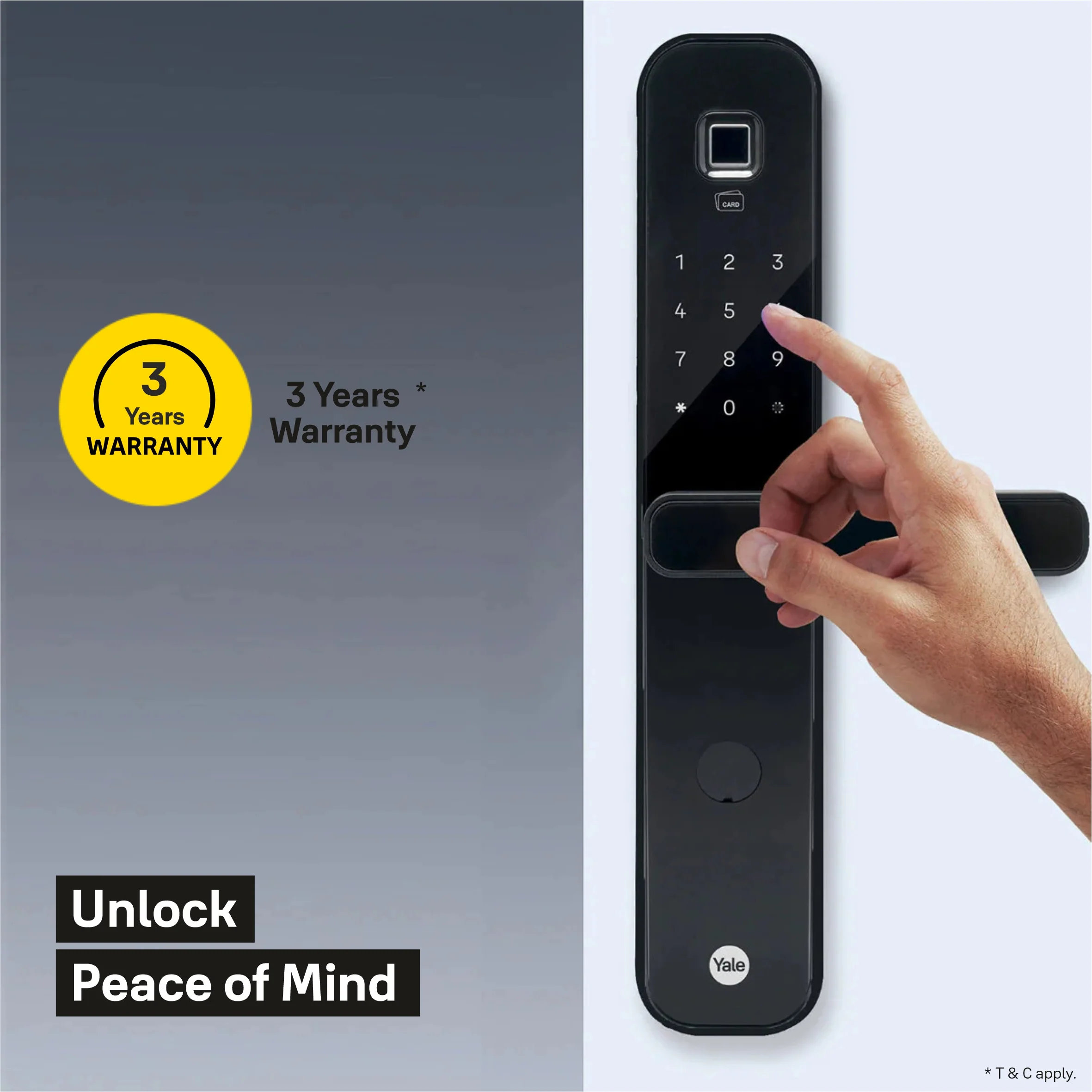 Yale YDM7220A Biosecure Smart Lock with Fingerprint, PIN, RFID and Manual Key