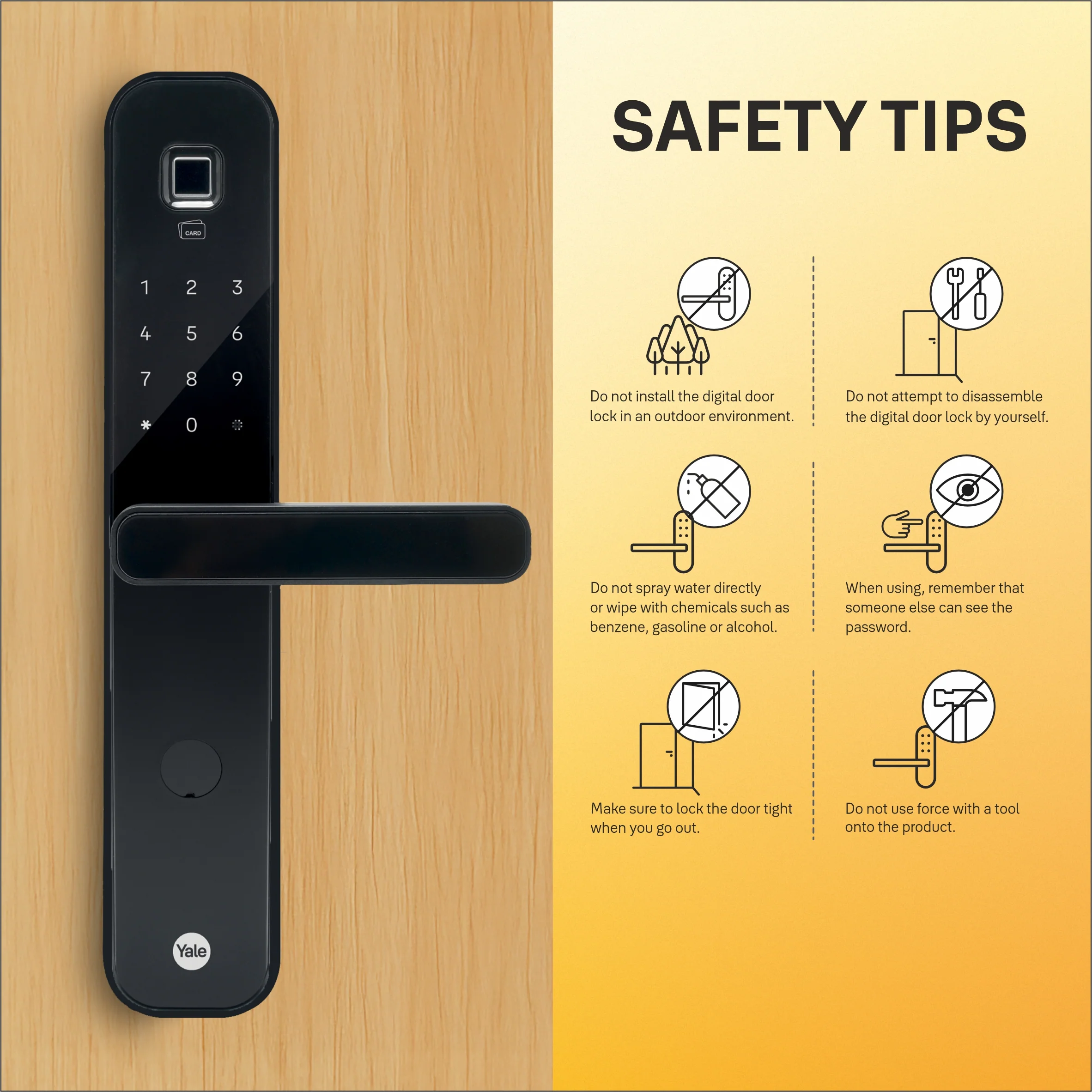 Yale YDM7220A Biosecure Smart Lock with Fingerprint, PIN, RFID and Manual Key - Image 12