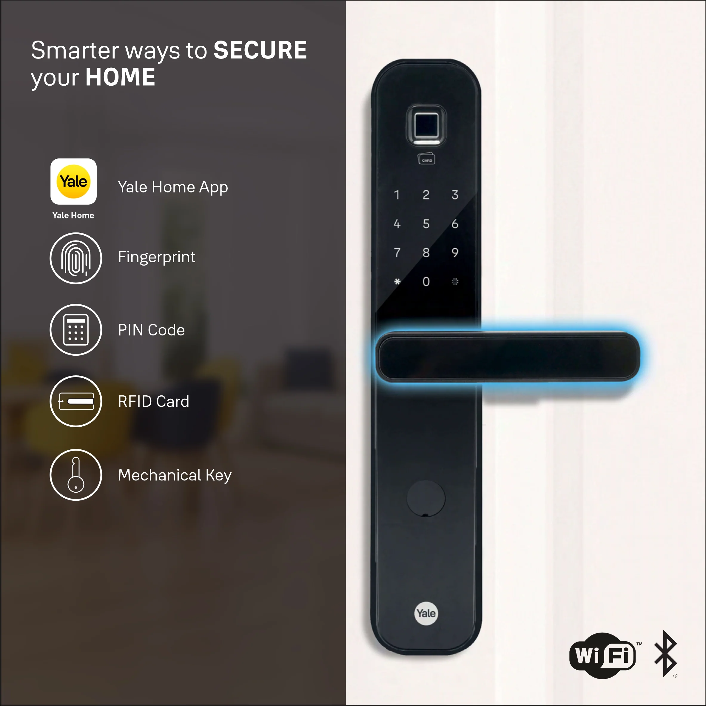 Yale YDM7220A Biosecure Smart Lock with Fingerprint, PIN, RFID and Manual Key - Image 5