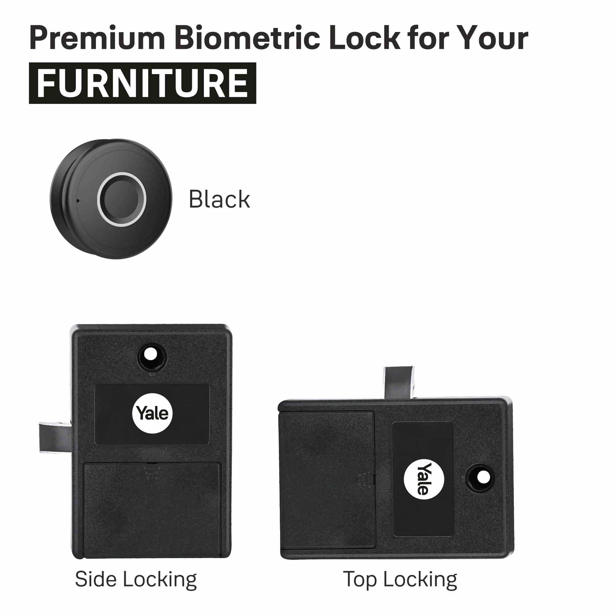 Yale YLDRPC Biometric Smart Premium Wardrobe Lock - Black - Image 3