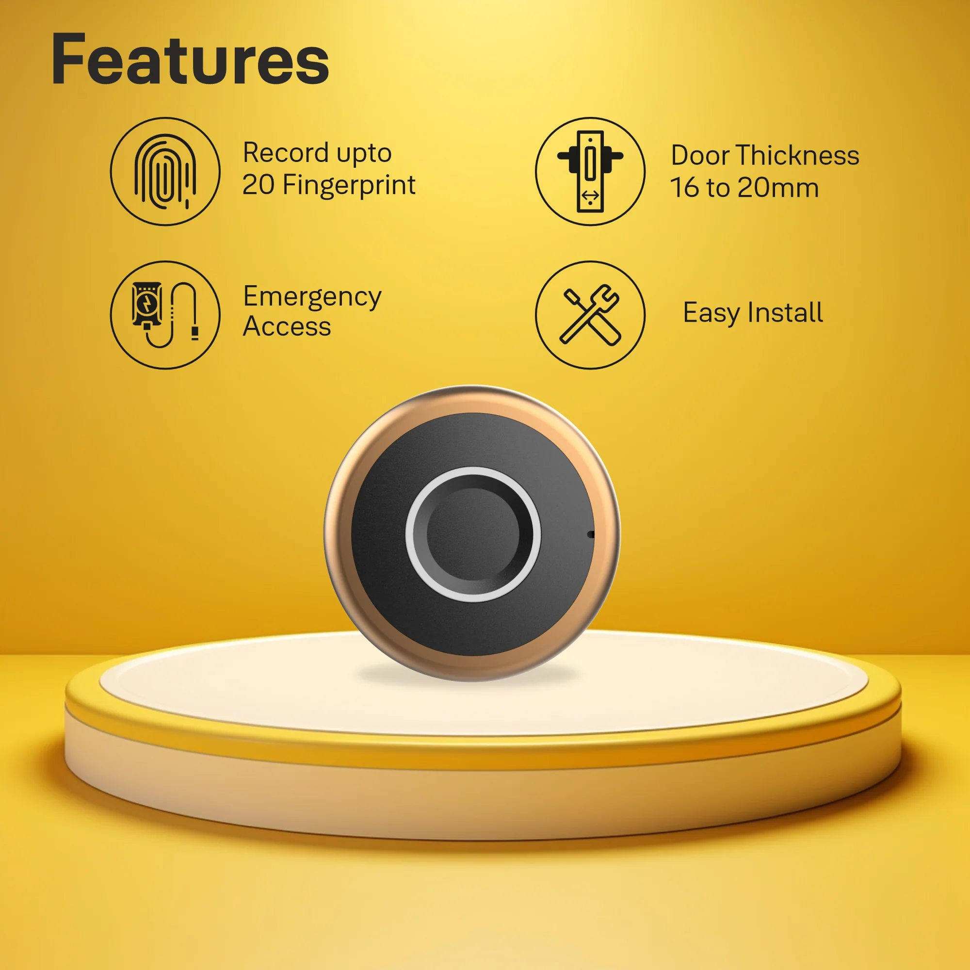 Yale YLDRPC Biometric Smart Premium Wardrobe Lock (Rose Gold) - Image 10