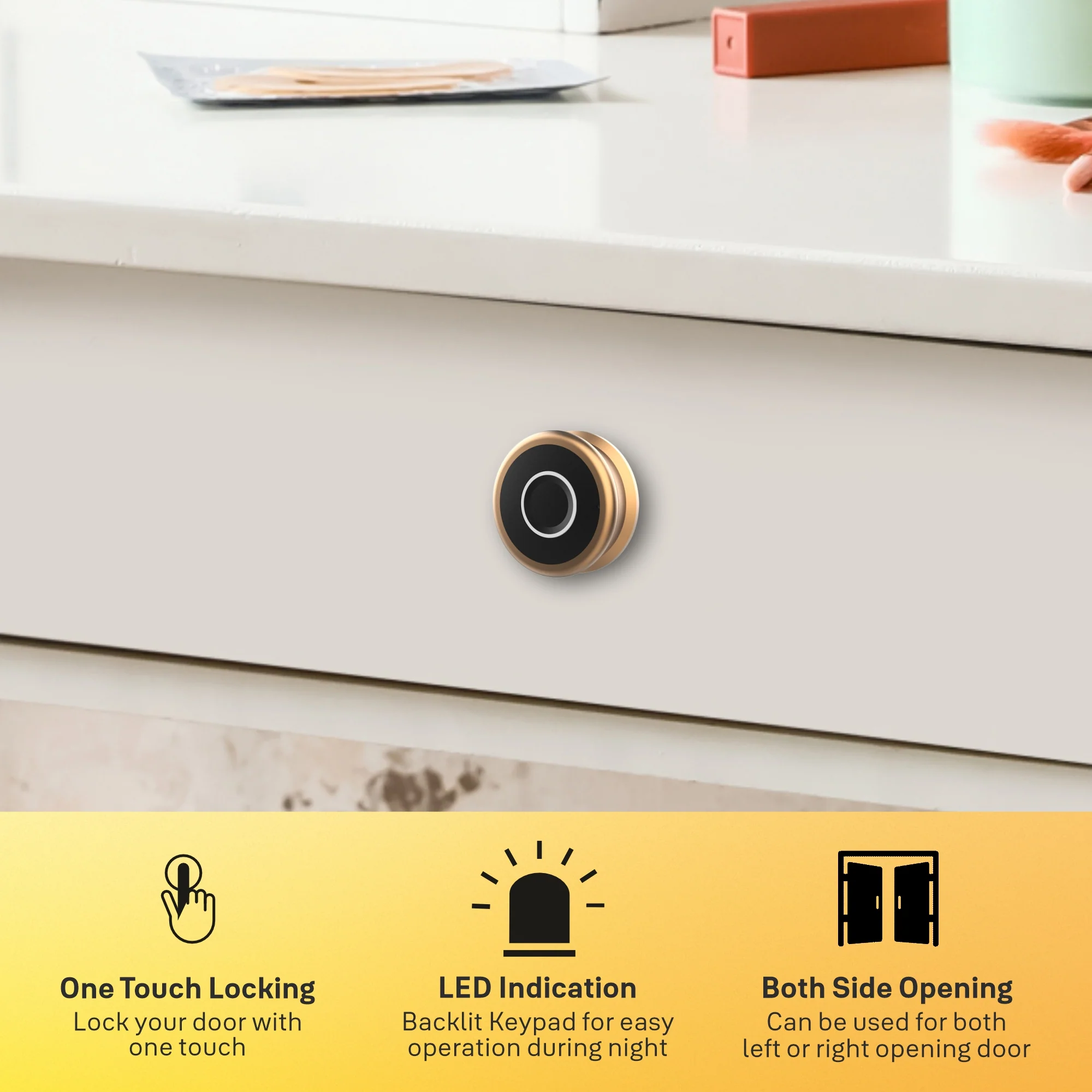 Yale YLDRPC Biometric Smart Premium Wardrobe Lock (Rose Gold) - Image 11