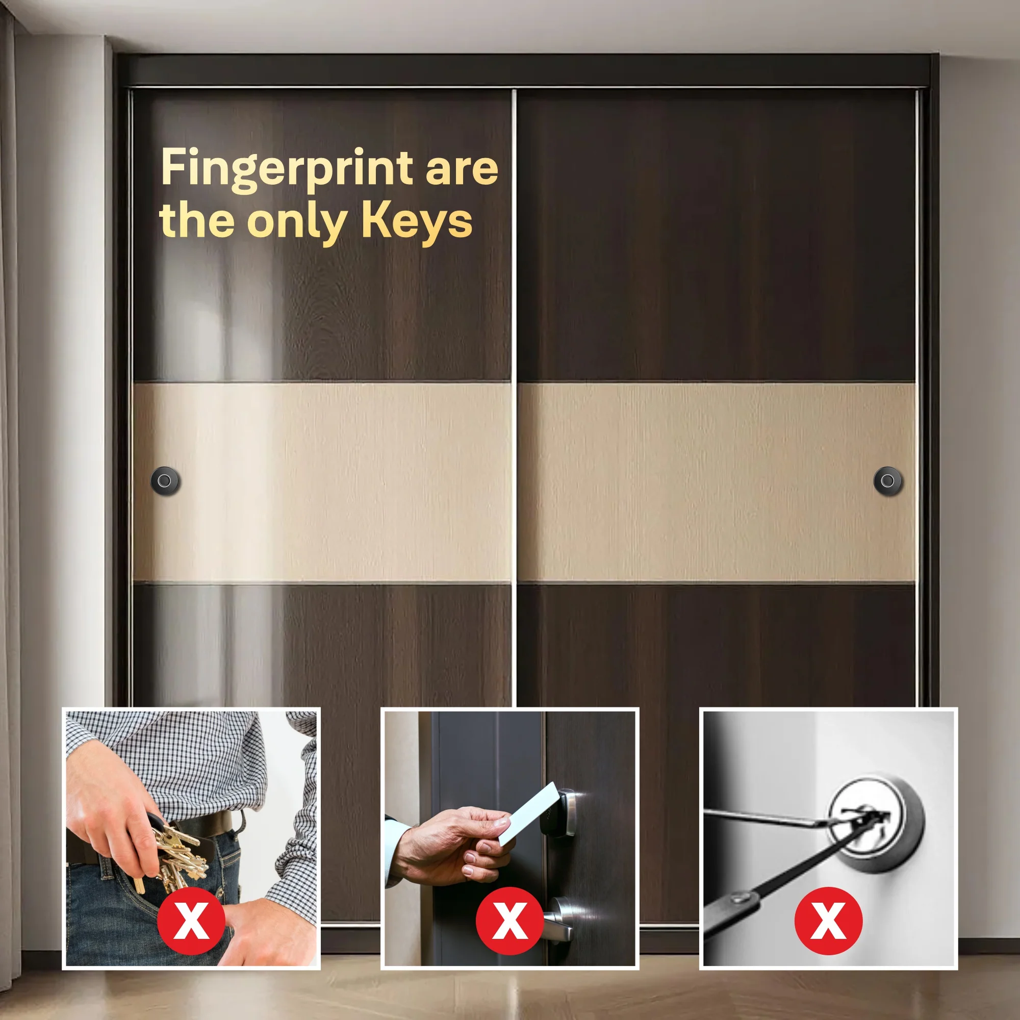 Yale YLDRPSL Biometric Smart Premium Sliding Wardrobe Lock With 1 Year Warranty (Black) - Image 3