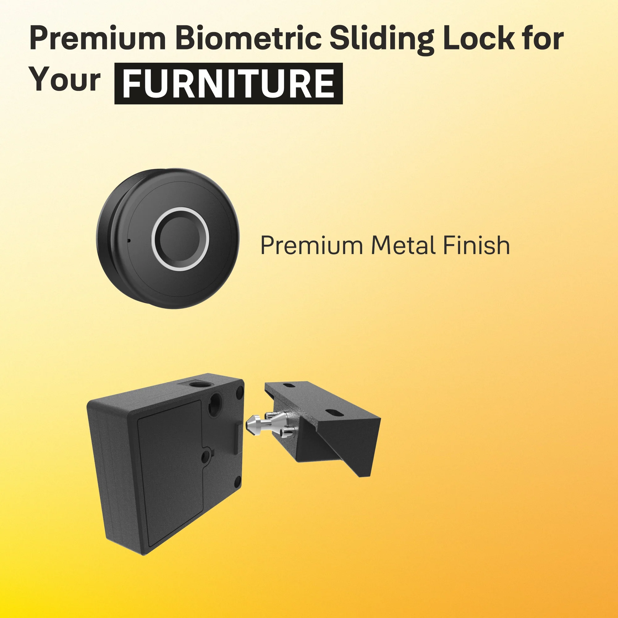 Yale YLDRPSL Biometric Smart Premium Sliding Wardrobe Lock With 1 Year Warranty (Black) - Image 4