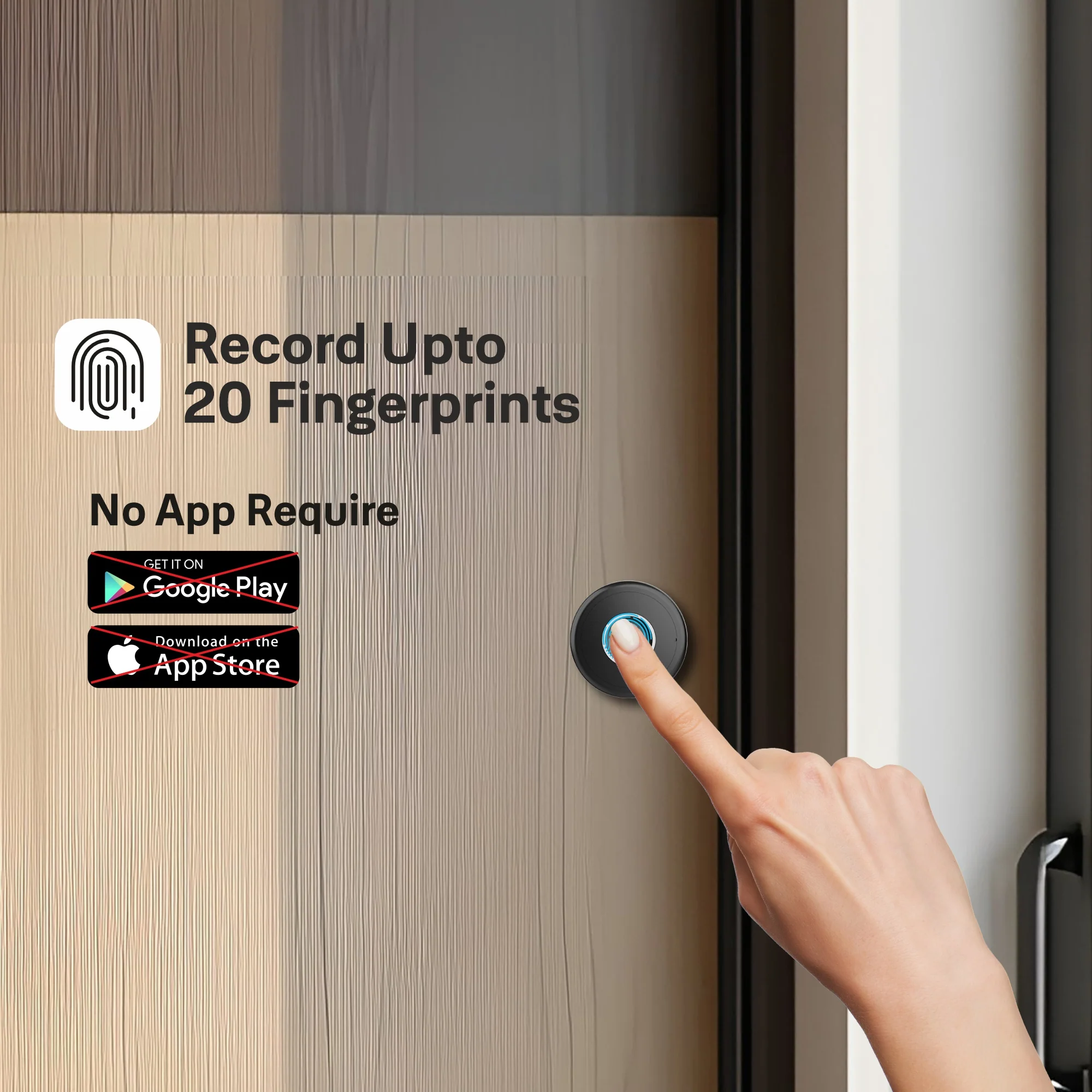 Yale YLDRPSL Biometric Smart Premium Sliding Wardrobe Lock With 1 Year Warranty (Black) - Image 5