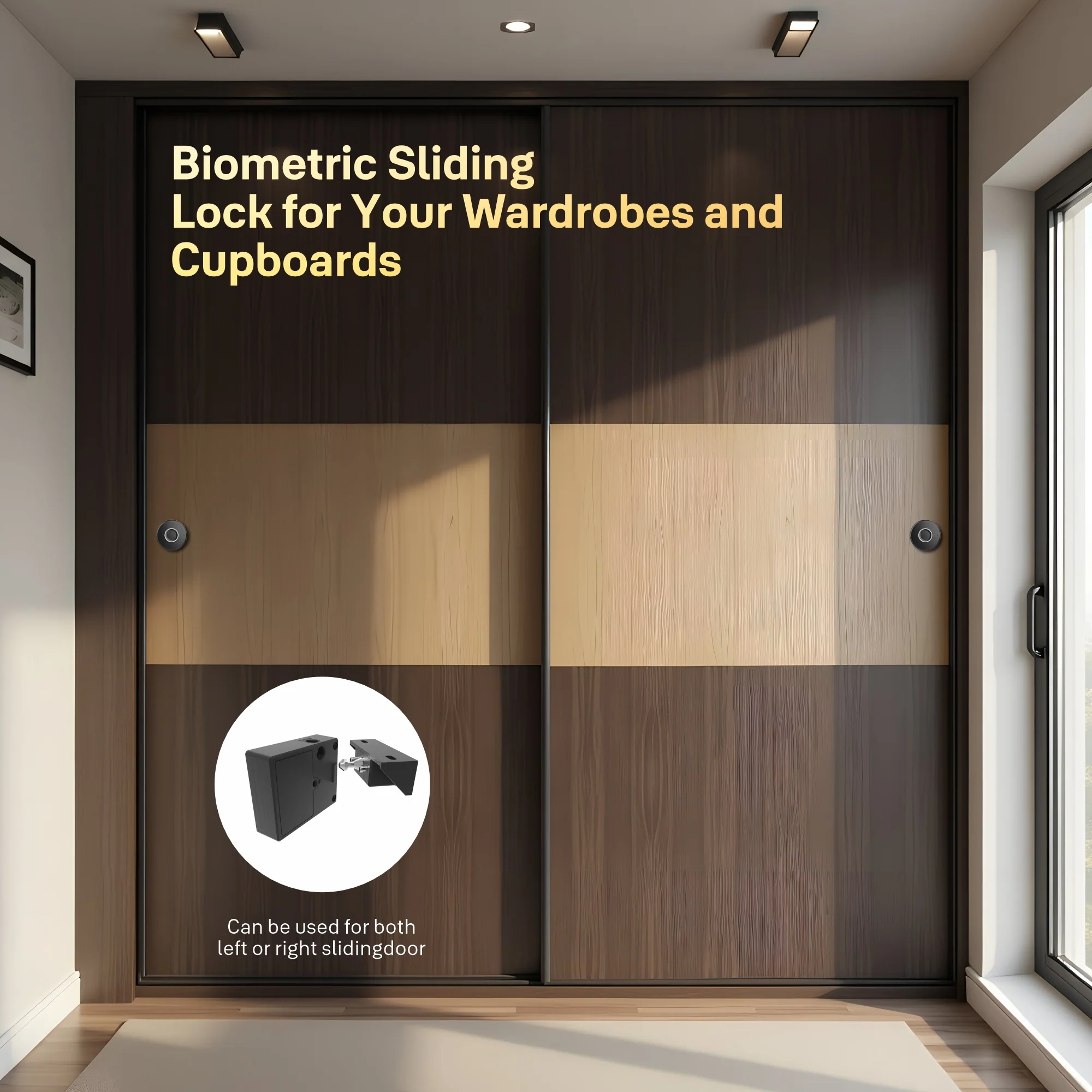Yale YLDRPSL Biometric Smart Premium Sliding Wardrobe Lock With 1 Year Warranty (Black) - Image 7